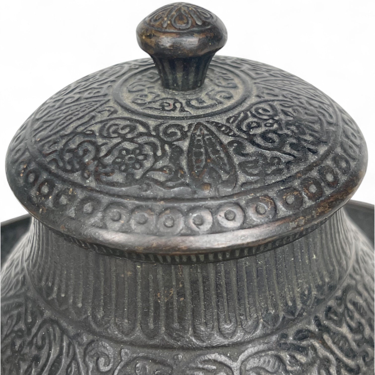 19th Century French F. Barbedienne Patinated Bronze Persian Pattern Inkwell