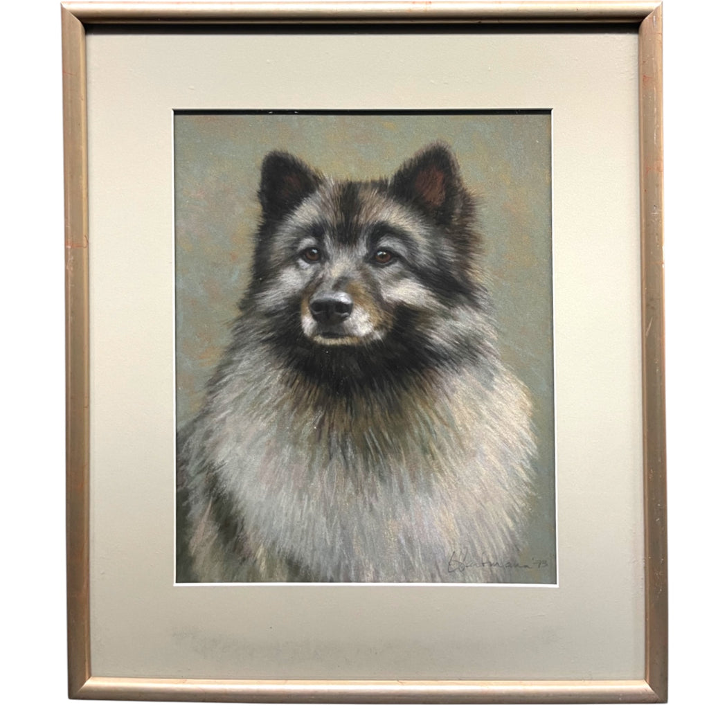 Pastel on Paper of a Husky