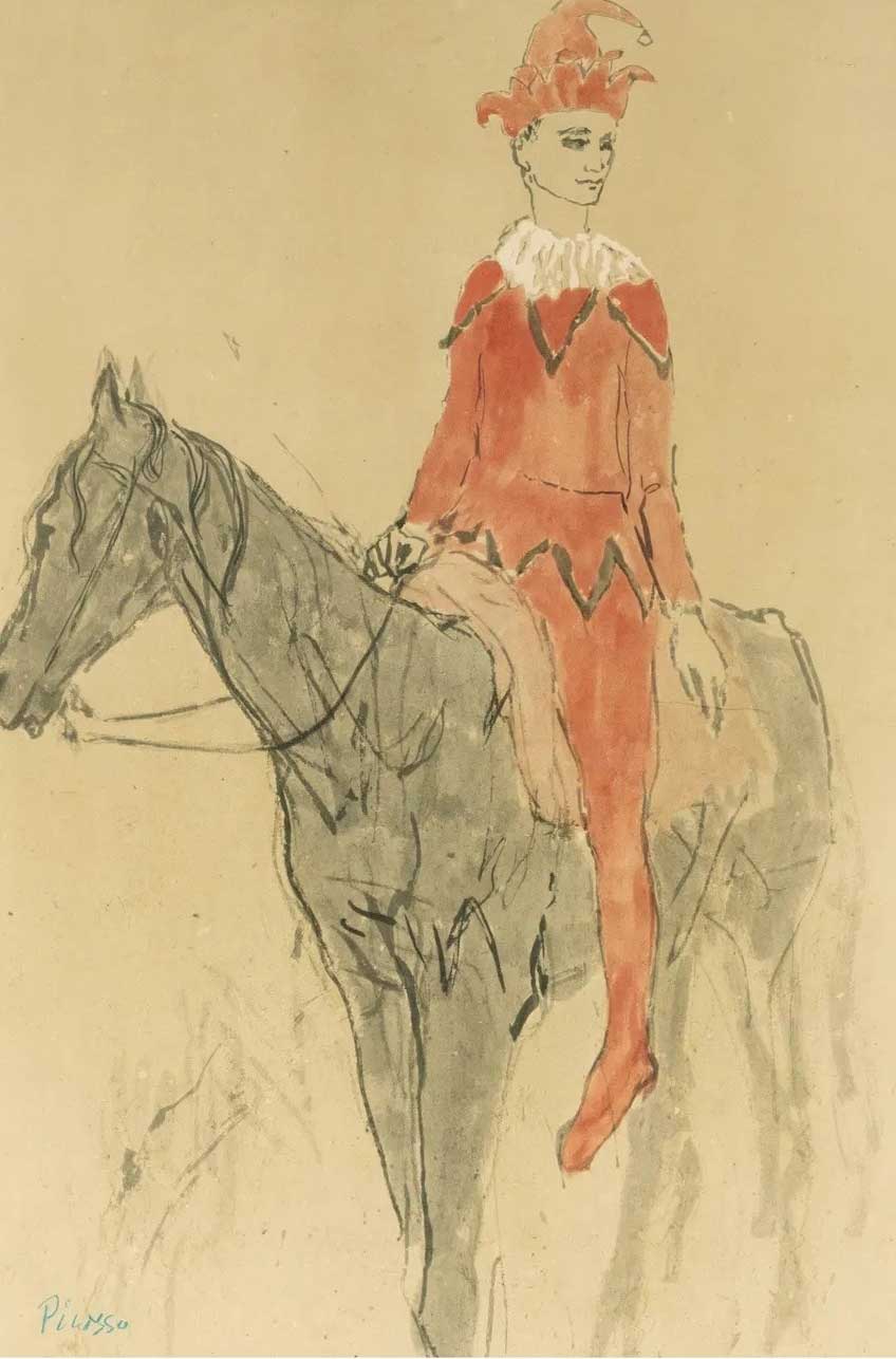 After Pablo Picasso (1881 - 1973): Harlequin on Horseback