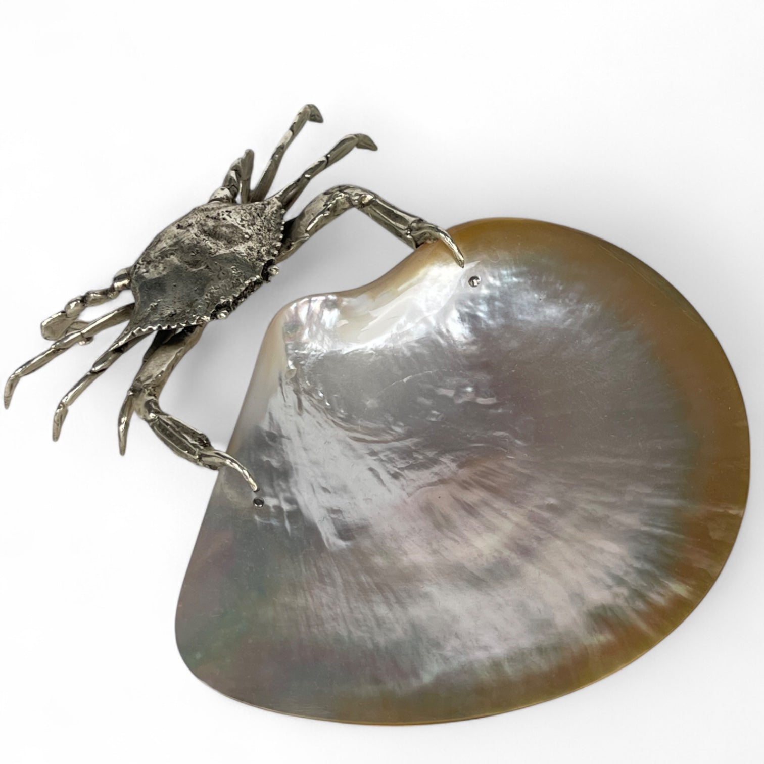 A Silver Plated Bronze Sculpture of a Crab, In the manner of Buccelati
