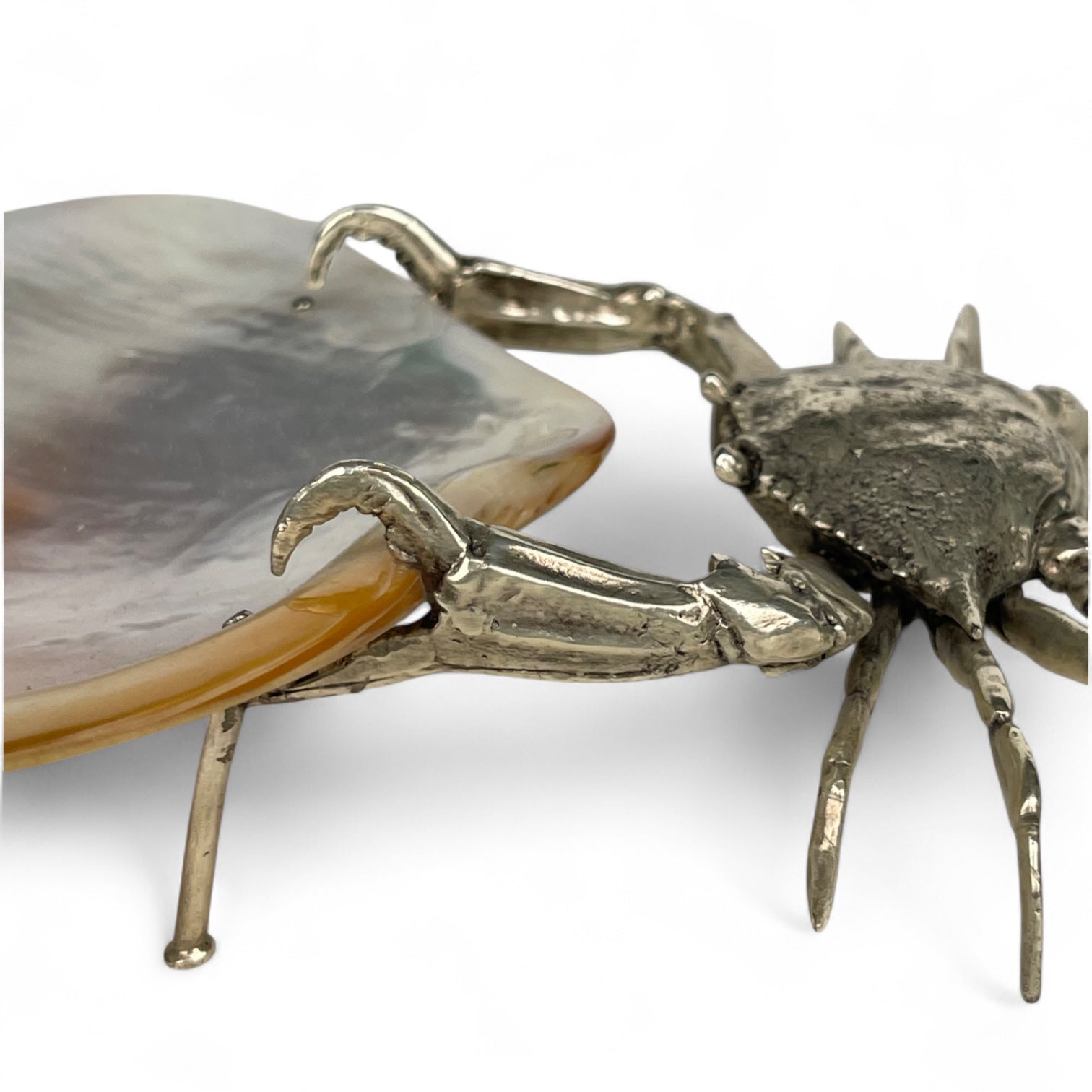 A Silver Plated Bronze Sculpture of a Crab, In the manner of Buccelati