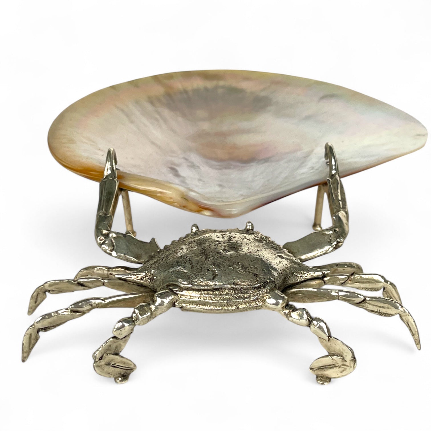 A Silver Plated Bronze Sculpture of a Crab, In the manner of Buccelati