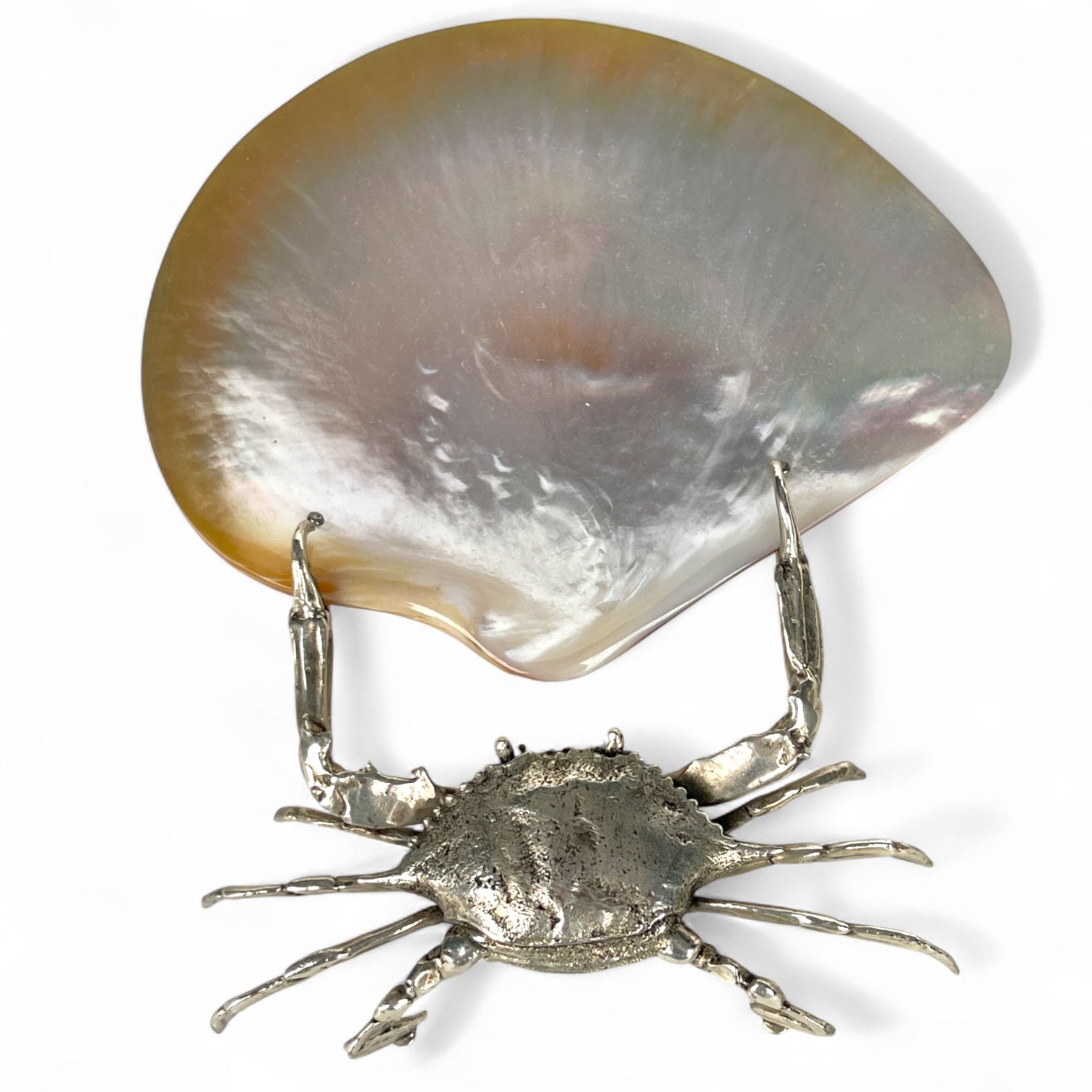 A Silver Plated Bronze Sculpture of a Crab, In the manner of Buccelati