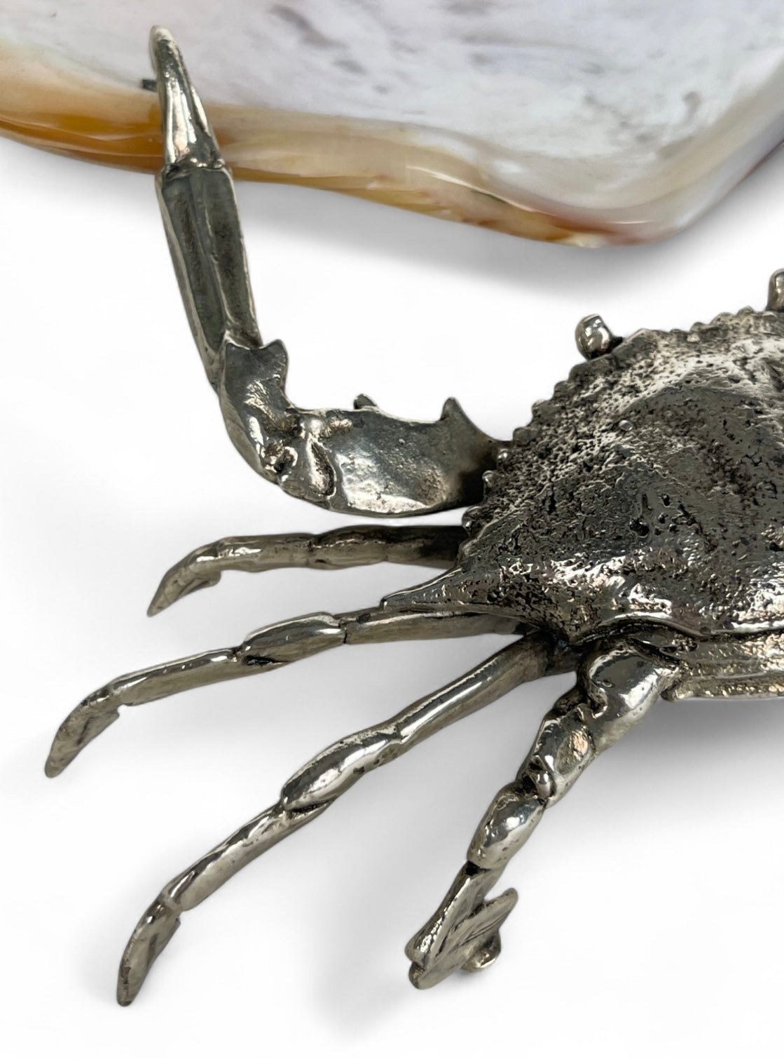 A Silver Plated Bronze Sculpture of a Crab, In the manner of Buccelati