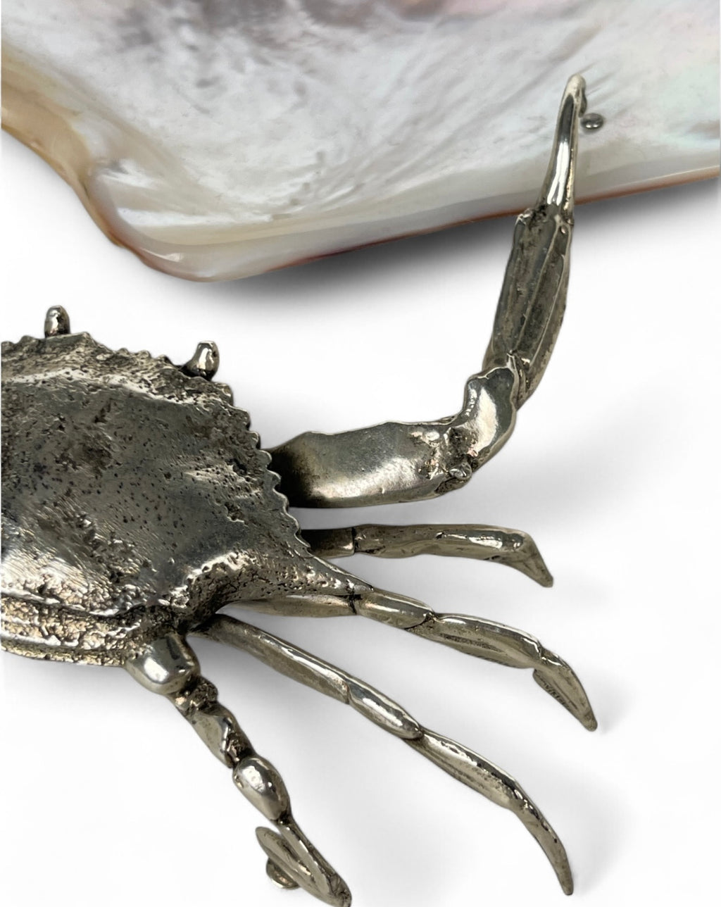 A Silver Plated Bronze Sculpture of a Crab, In the manner of Buccelati