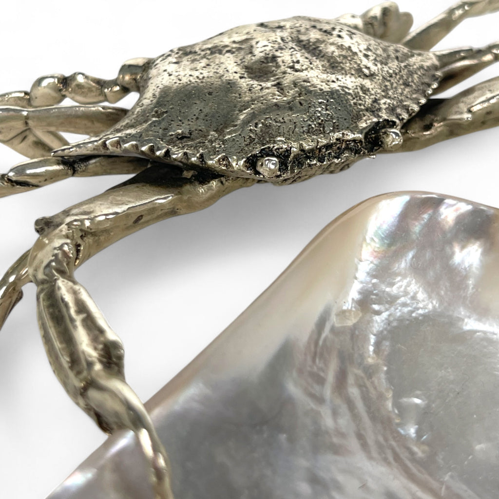 A Silver Plated Bronze Sculpture of a Crab, In the manner of Buccelati