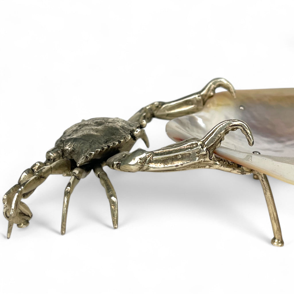 A Silver Plated Bronze Sculpture of a Crab, In the manner of Buccelati
