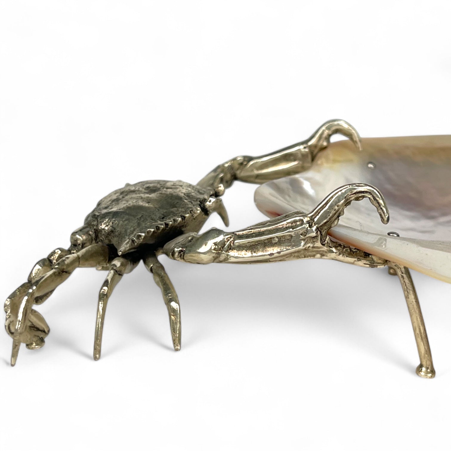 A Silver Plated Bronze Sculpture of a Crab, In the manner of Buccelati