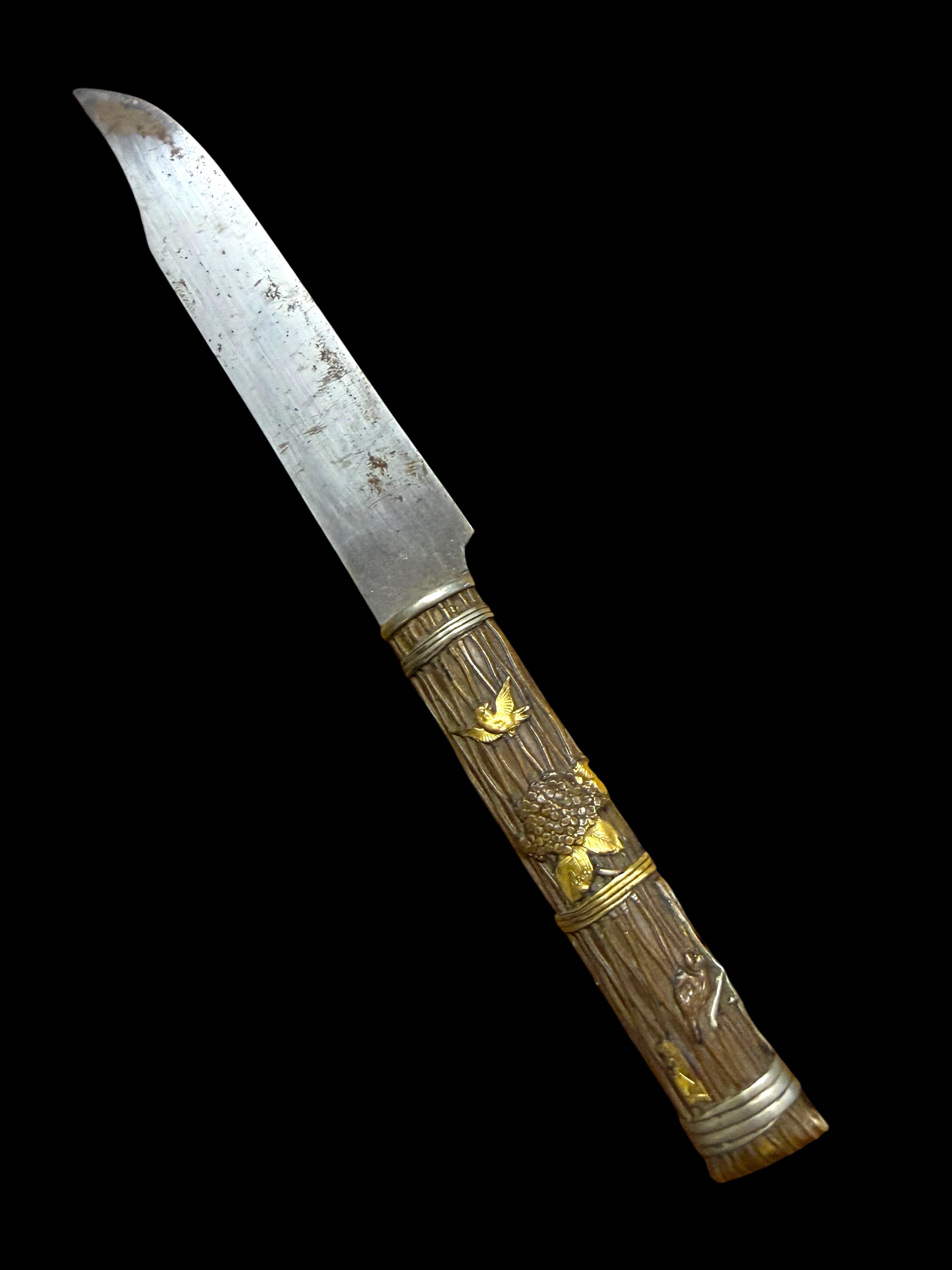 A Japanese Meiji Period Mixed Metal Knife