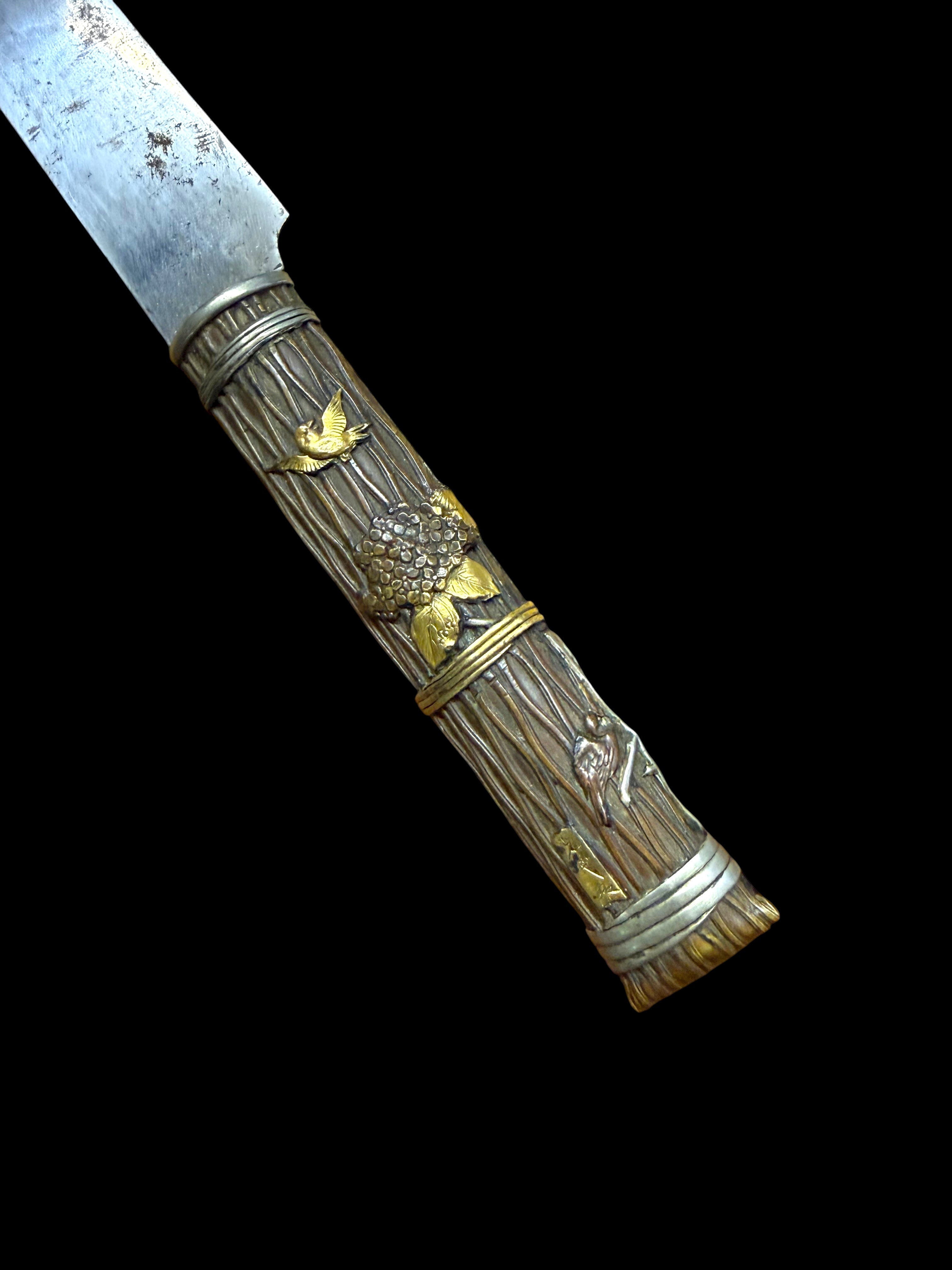 A Japanese Meiji Period Mixed Metal Knife