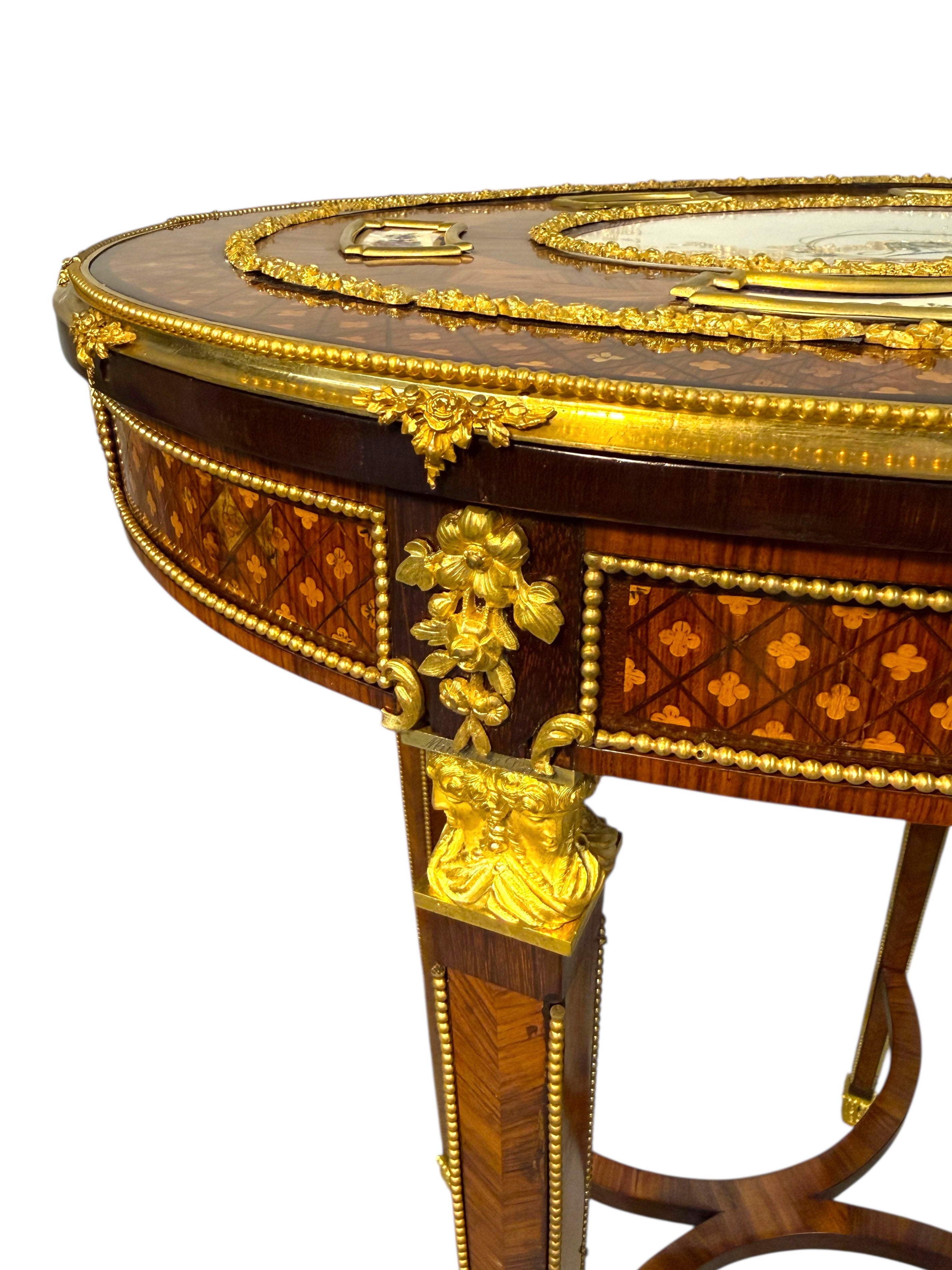 An Exceptional Ormolu & Porcelain mounted table by Maison Millet