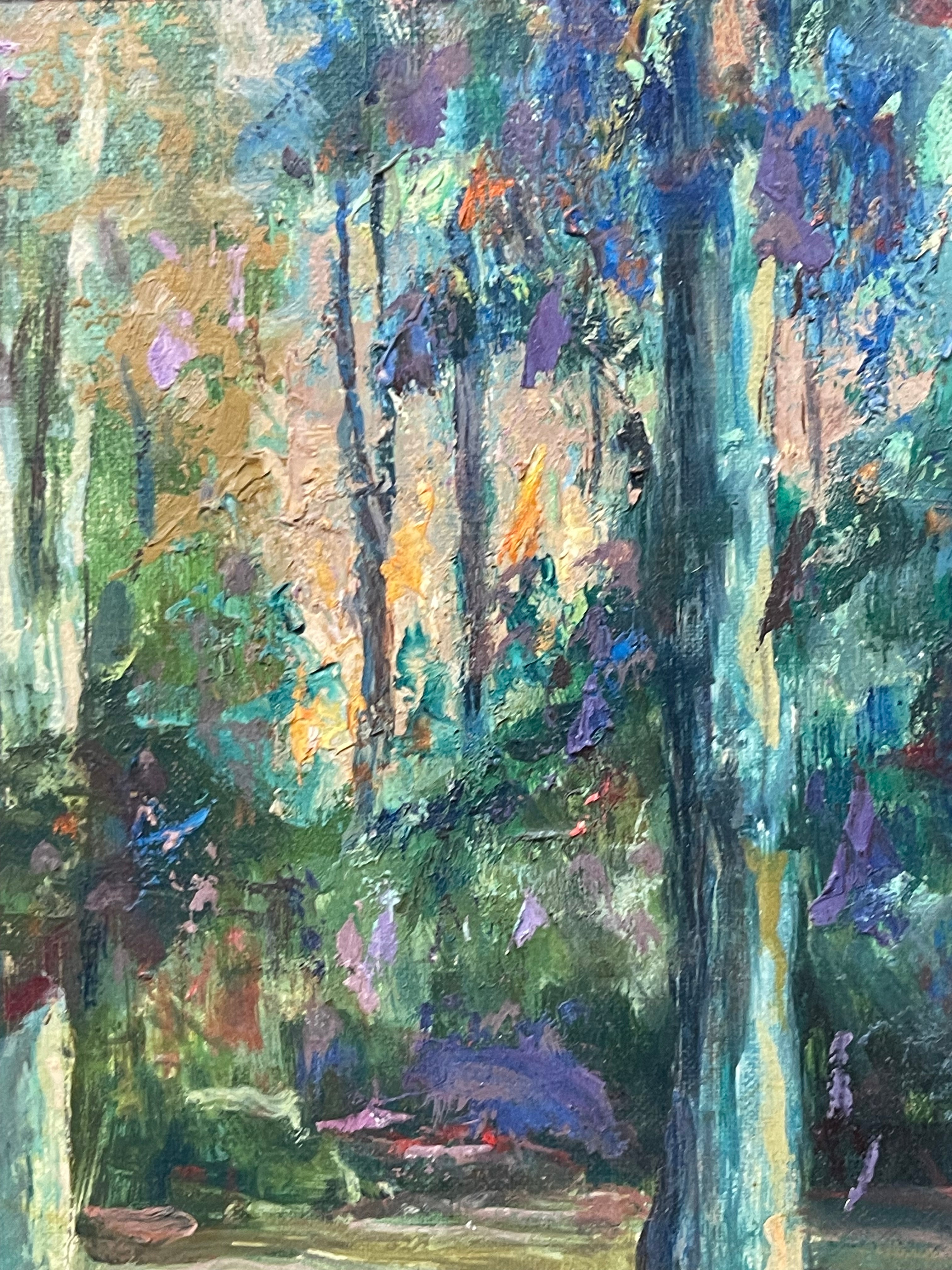 An Impressionist Oil on Canvas of a Lake Reflection By Walter A. Bailey