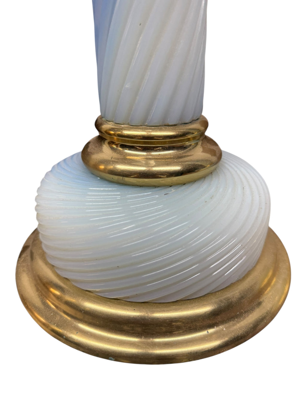 Pair of French Blue & Milky White Opaline Glass Lamps