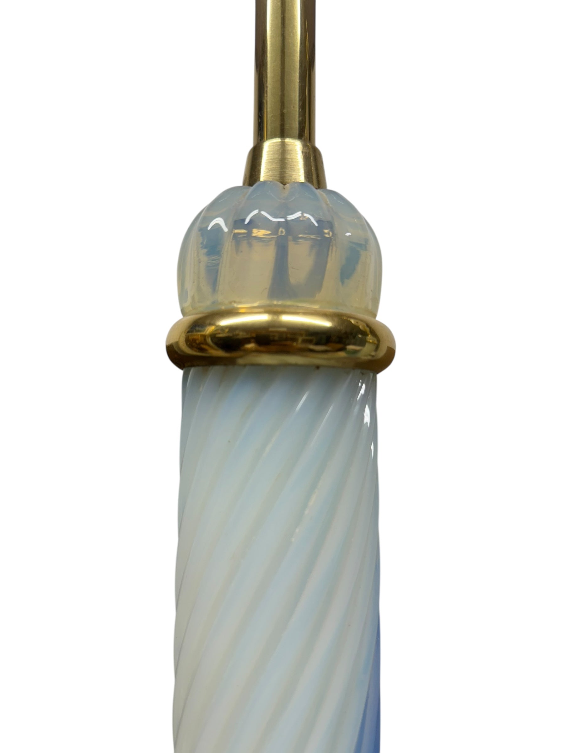 Pair of French Blue & Milky White Opaline Glass Lamps