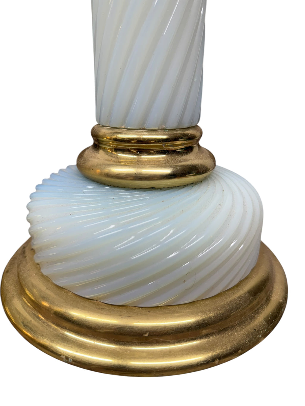 Pair of French Blue & Milky White Opaline Glass Lamps
