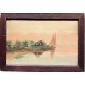 A Watercolor on Paper Lake Painting