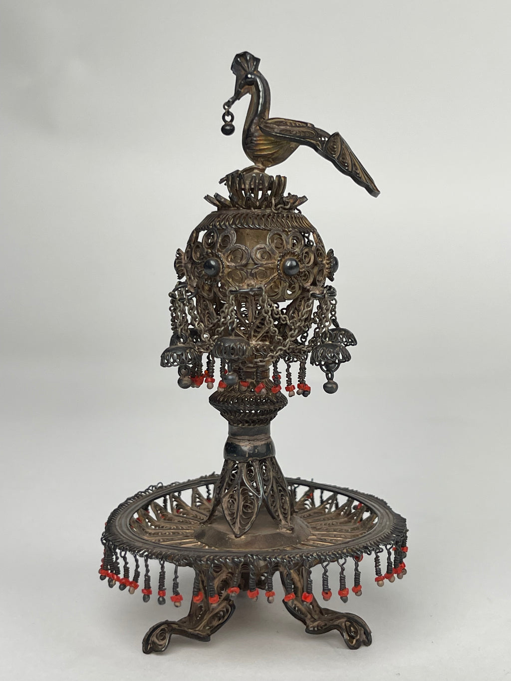 19th Century Persian Qajar Filgree Work Potpourri Bowl