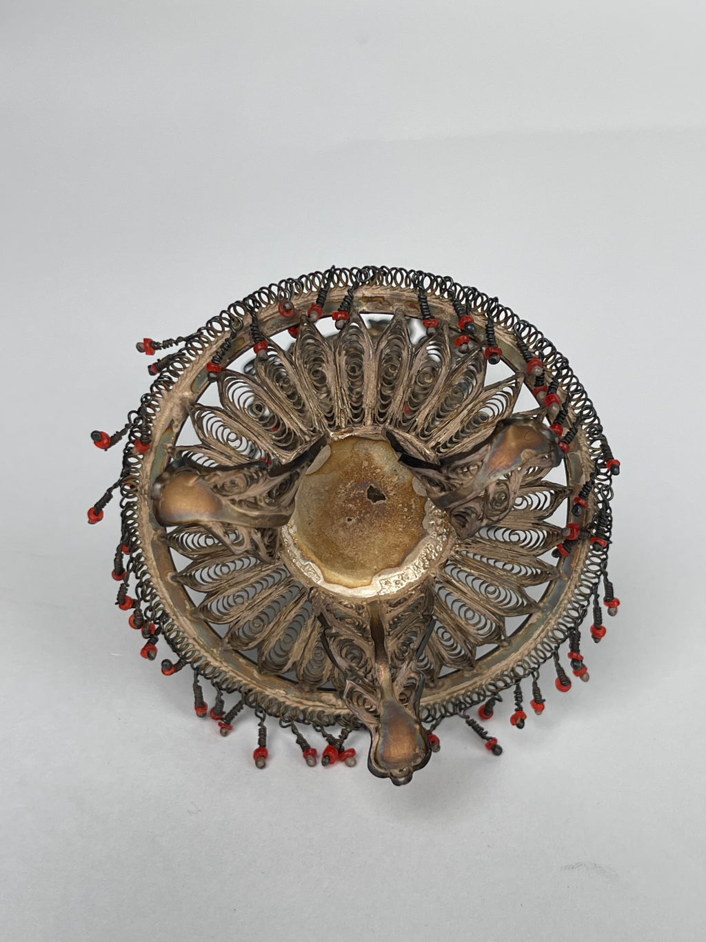 19th Century Persian Qajar Filgree Work Potpourri Bowl