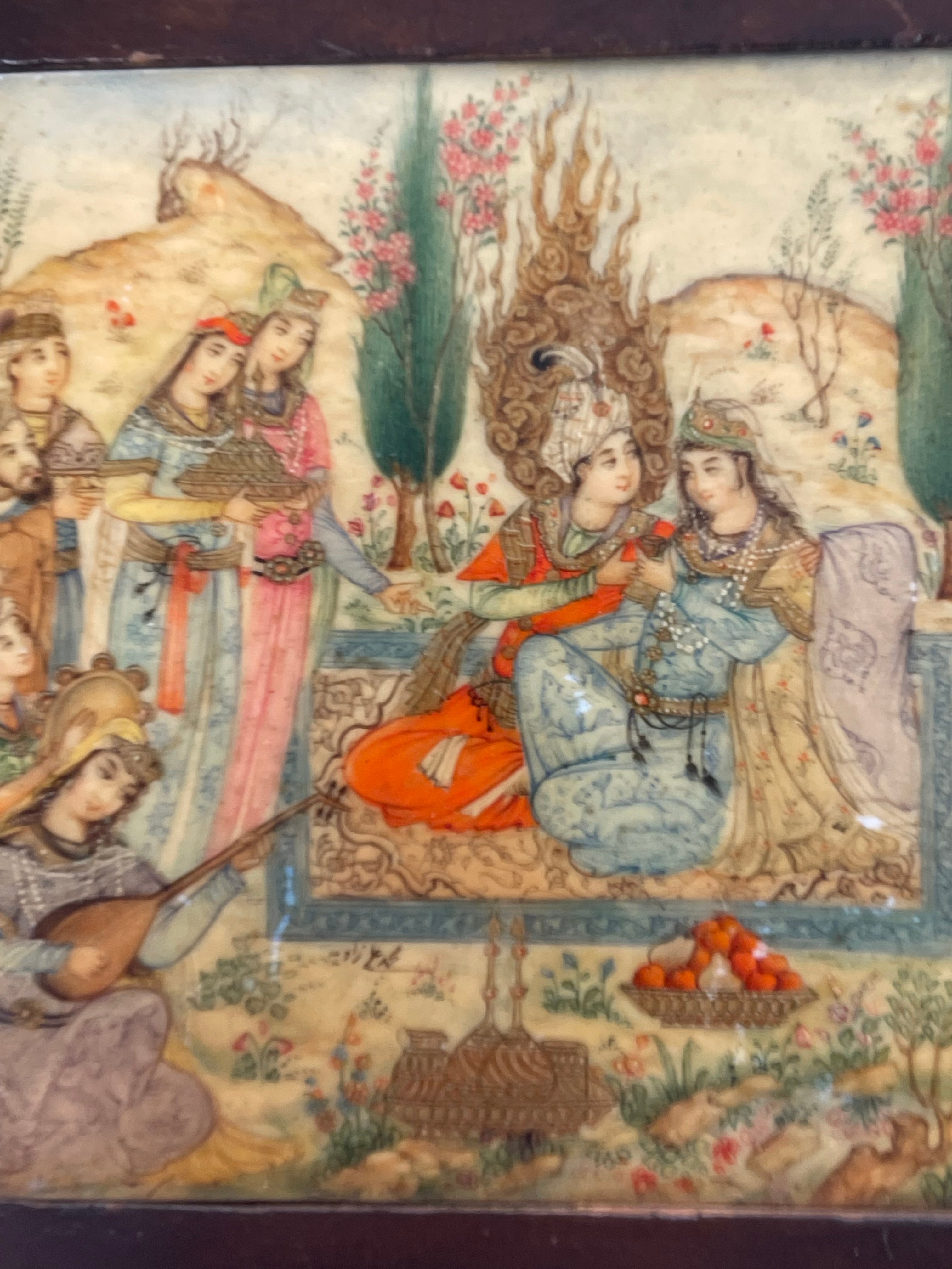 Mohammad Ali Zavieh Miniature Oil On Bone Painting