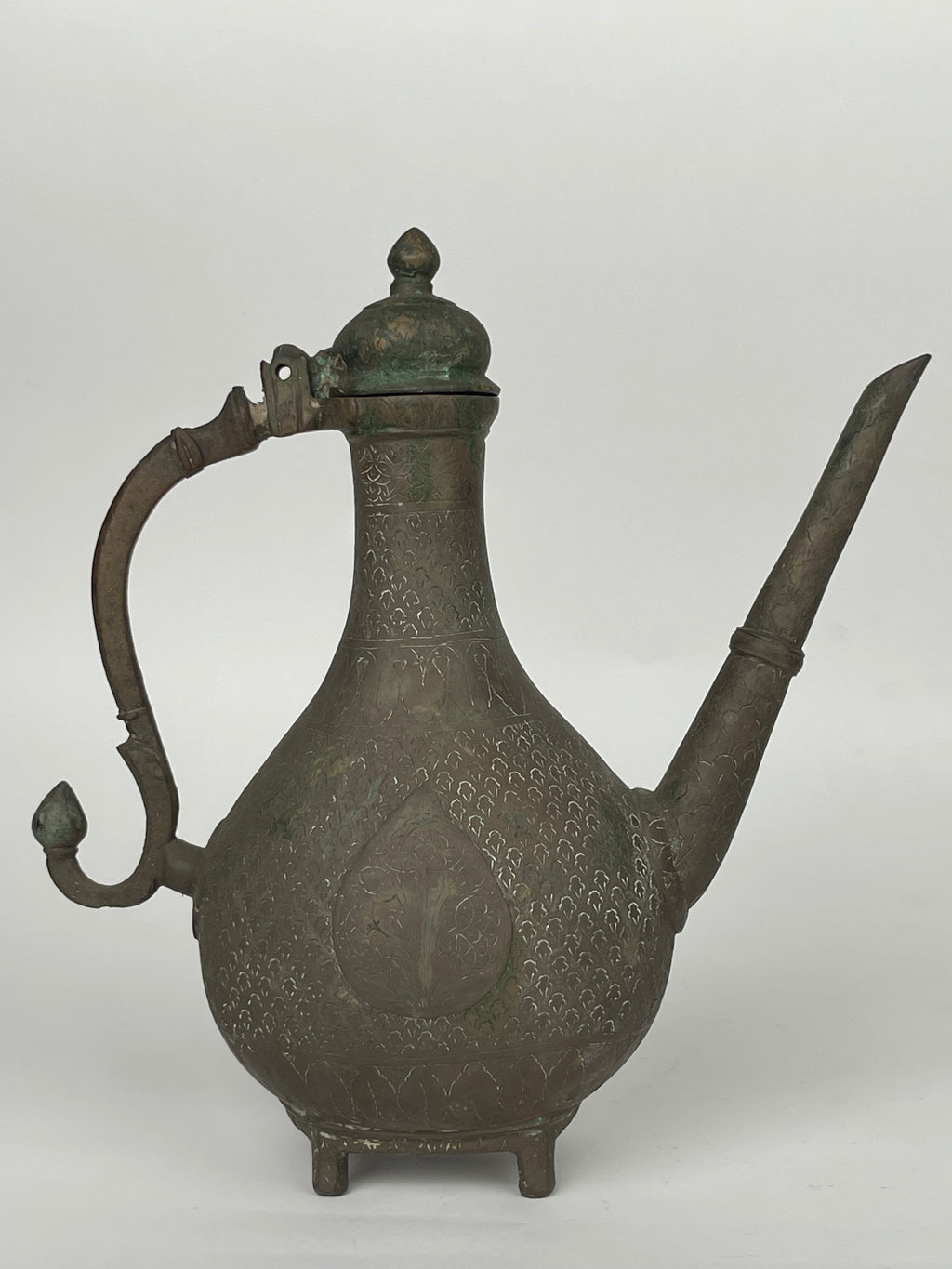 A Persian Hand Engraved Brass Pitcher