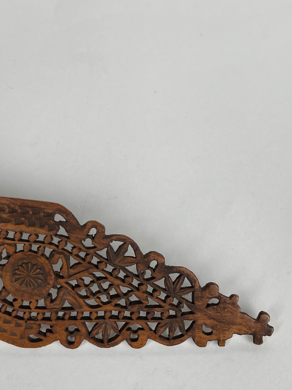 A Persian Qajar Hand Carved Wooden Sherbet Spoon.  Circa 1880