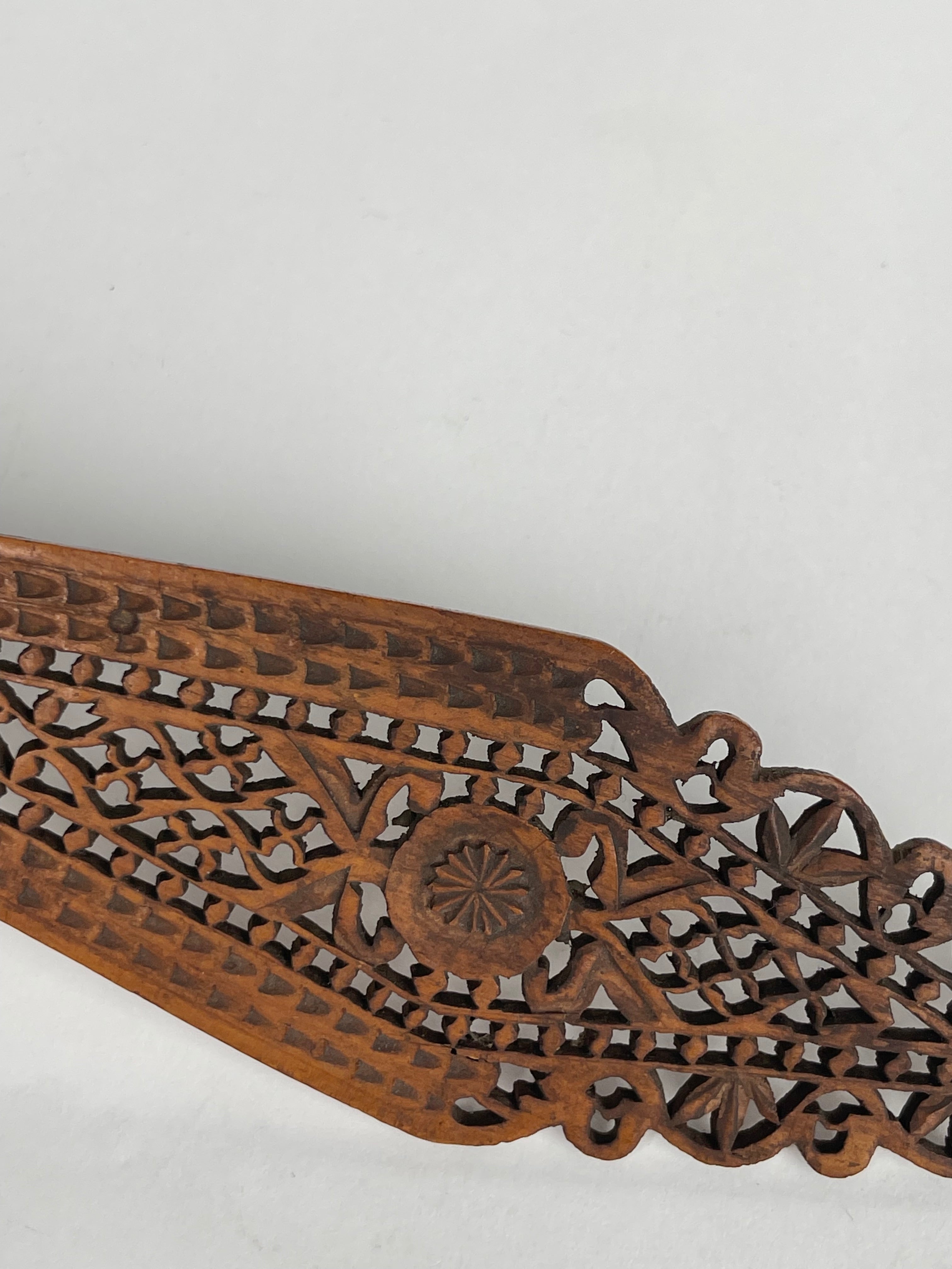 A Persian Qajar Hand Carved Wooden Sherbet Spoon.  Circa 1880
