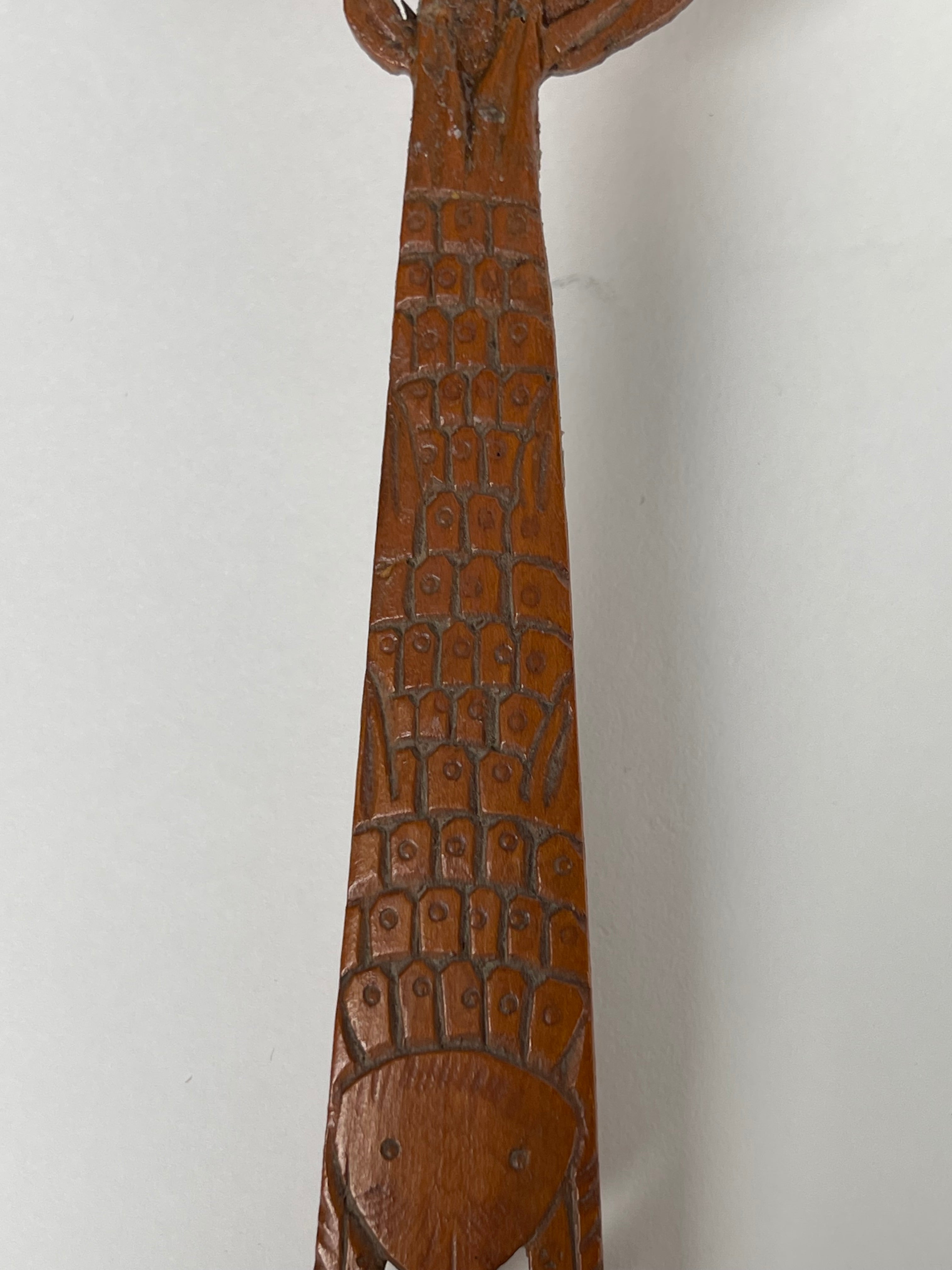 A Persian Qajar Hand Carved Wooden Sherbet Spoon. Circa 1880