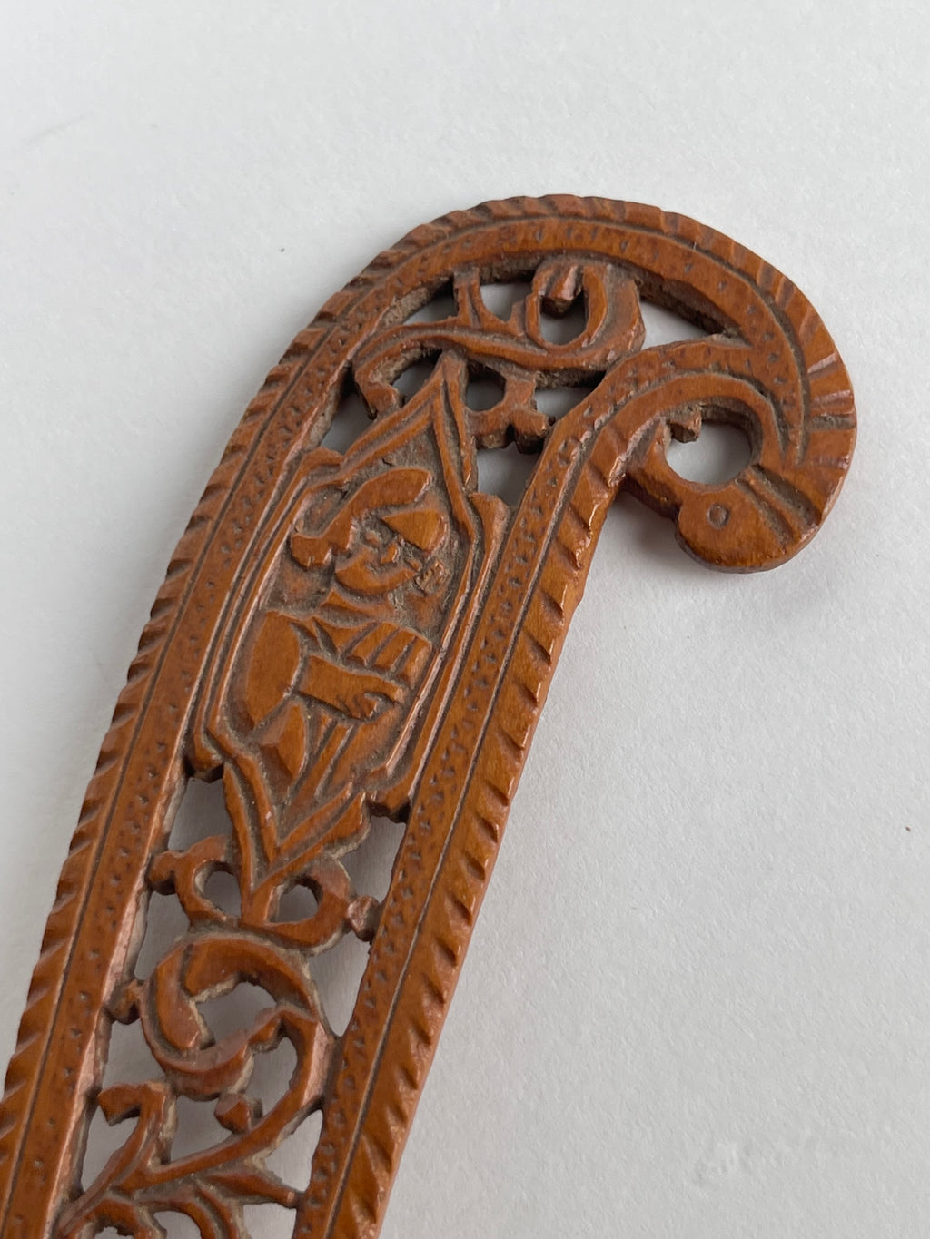 A Persian Qajar Hand Carved Wooden Sherbet Spoon. Circa 1880