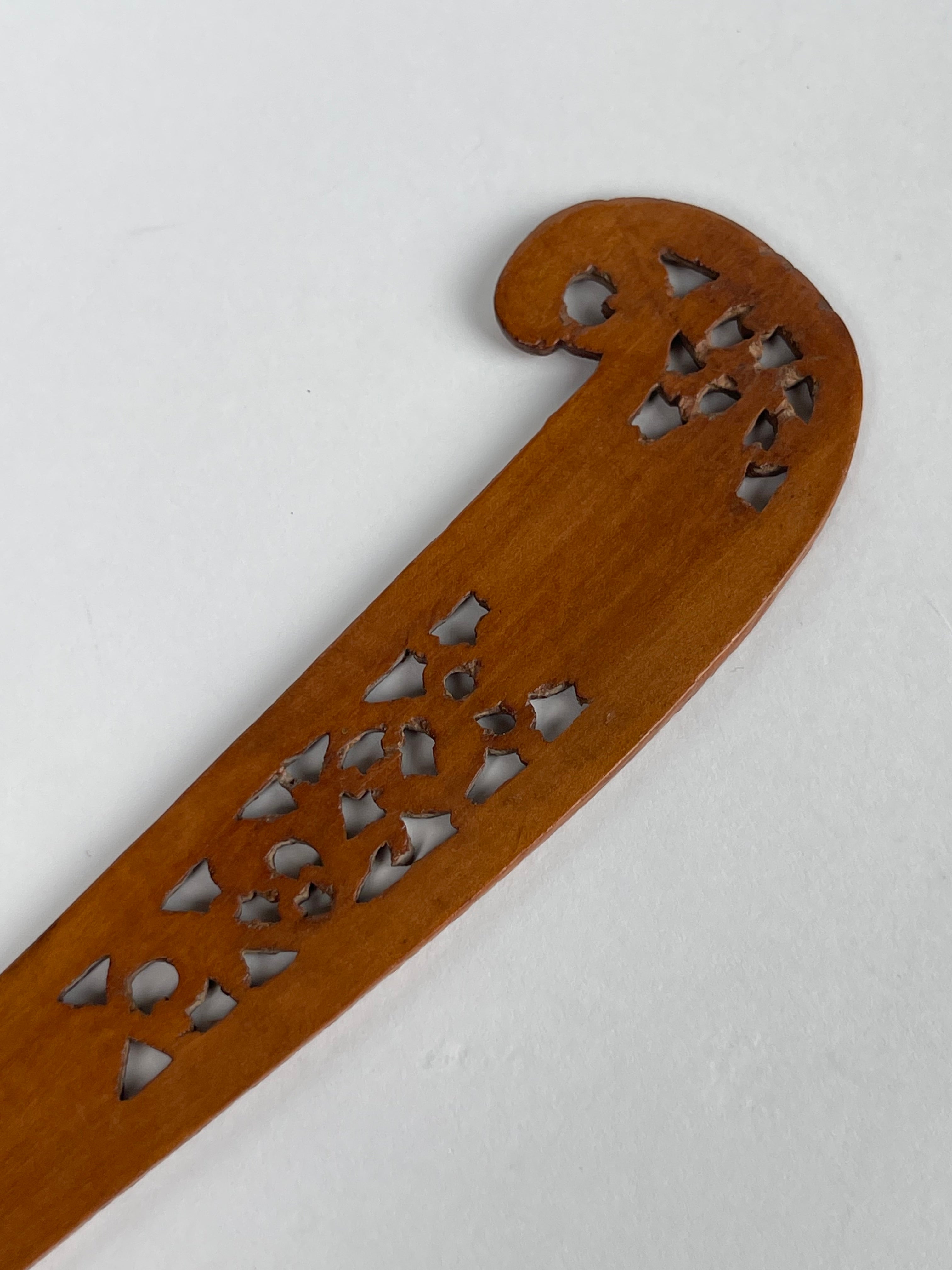 A Persian Qajar Hand Carved Wooden Sherbet Spoon. Circa 1880