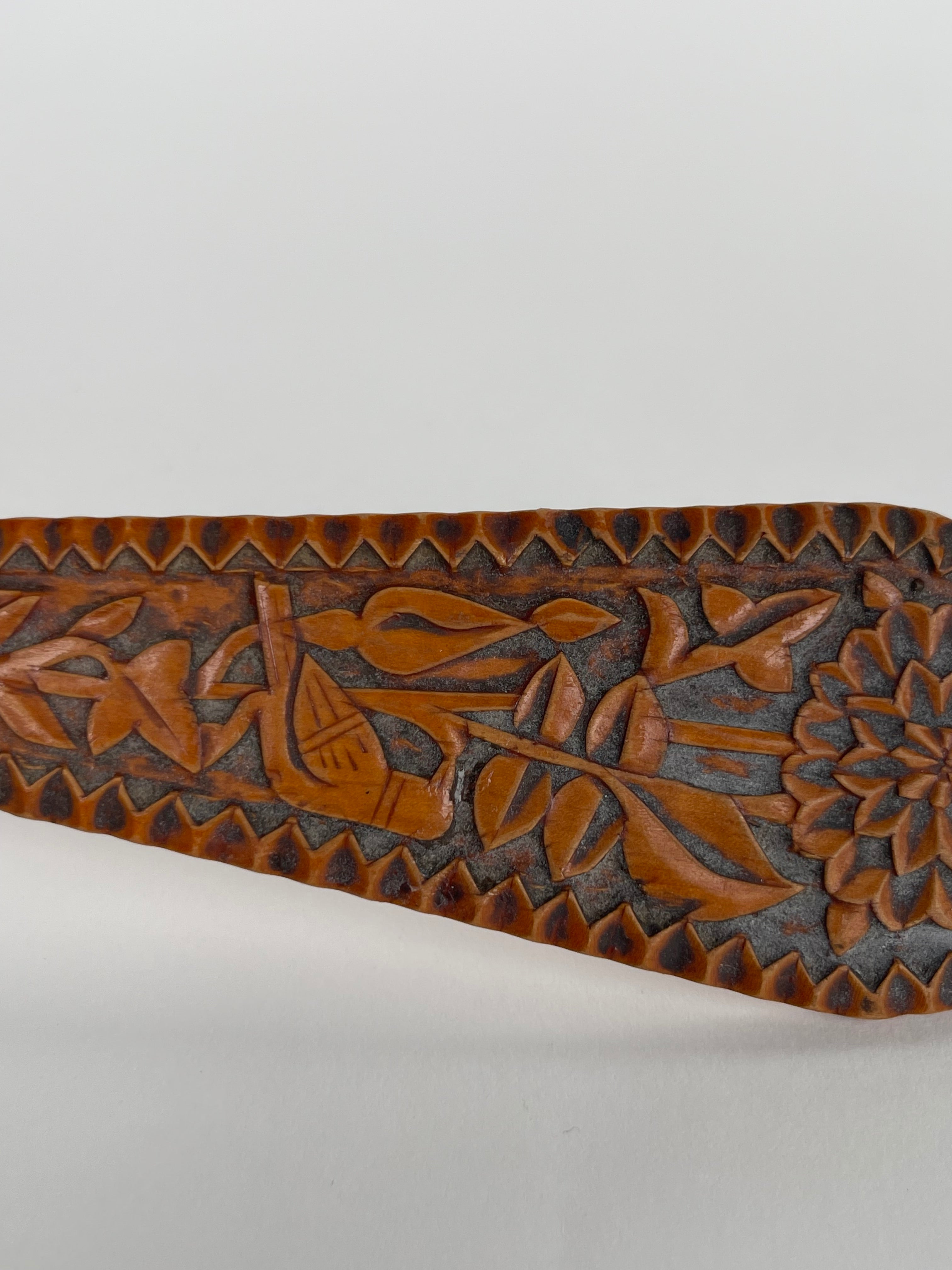 A Persian Qajar Hand Carved Wooden Sherbet Spoon. Circa 1880