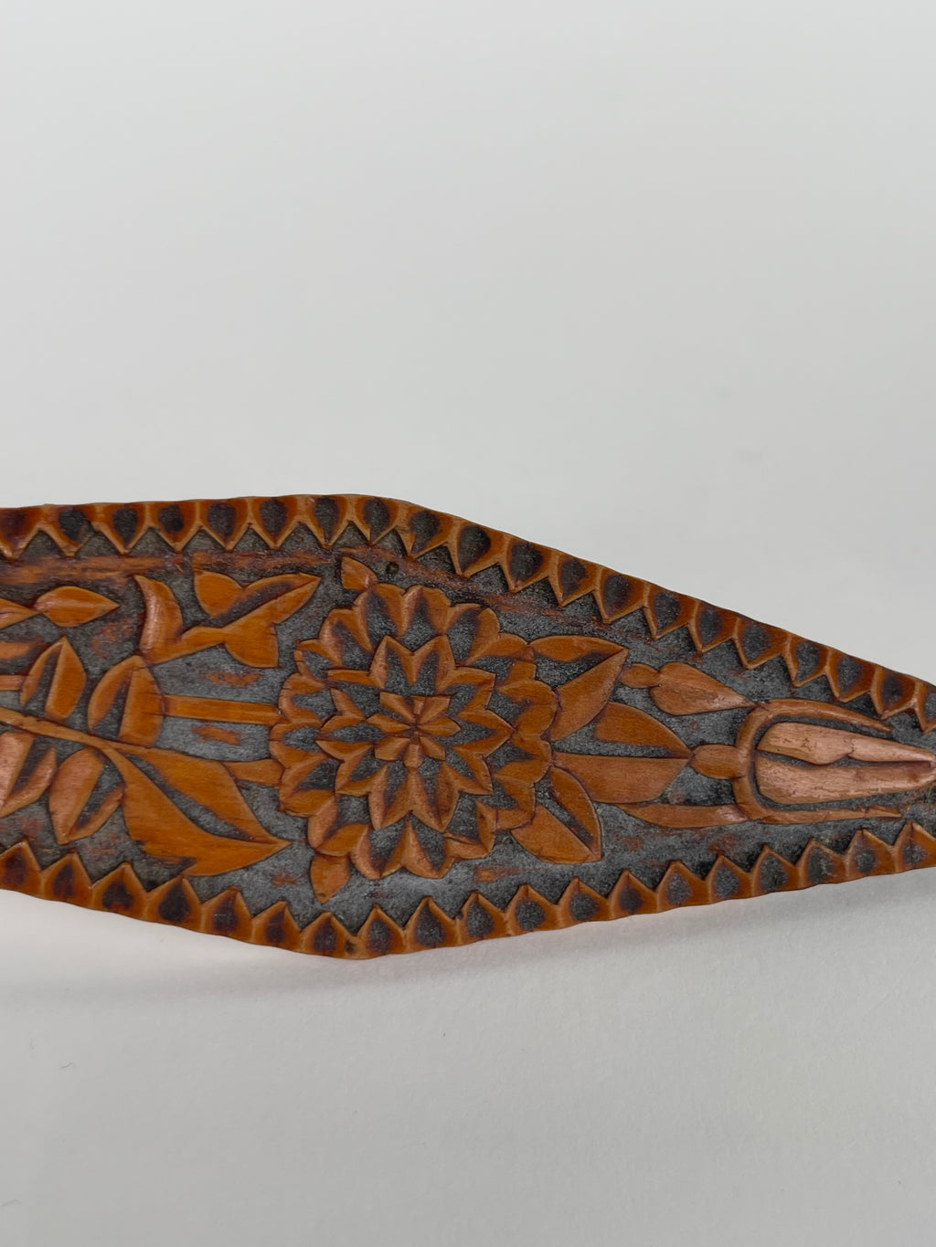 A Persian Qajar Hand Carved Wooden Sherbet Spoon. Circa 1880