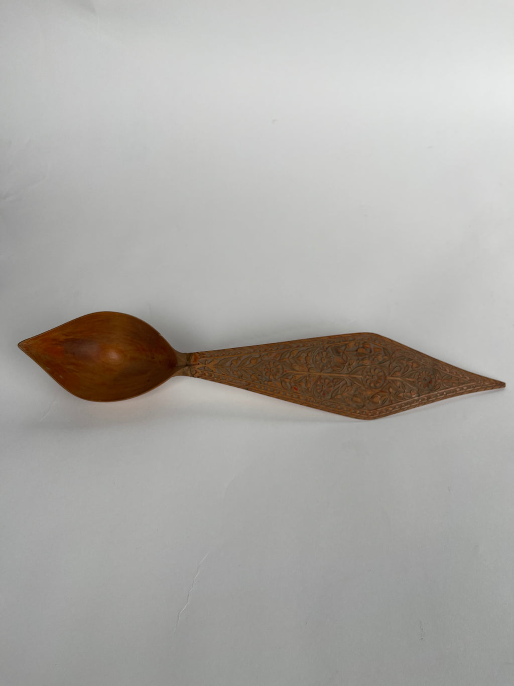 Persian Hand Carved Wooden Sherbet Spoon