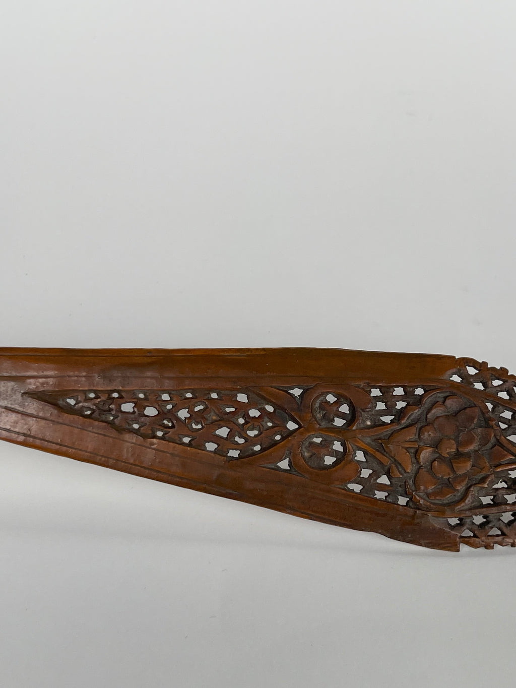 A Persian Qajar Hand Carved Wooden Sherbet Spoon