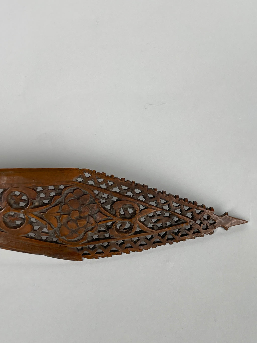A Persian Qajar Hand Carved Wooden Sherbet Spoon