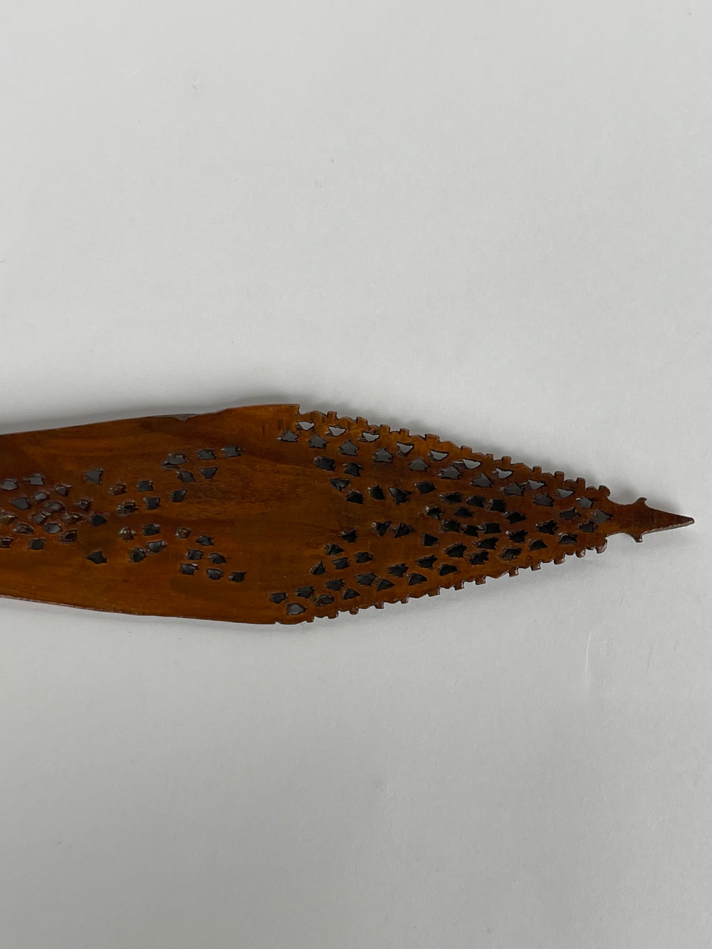 A Persian Qajar Hand Carved Wooden Sherbet Spoon