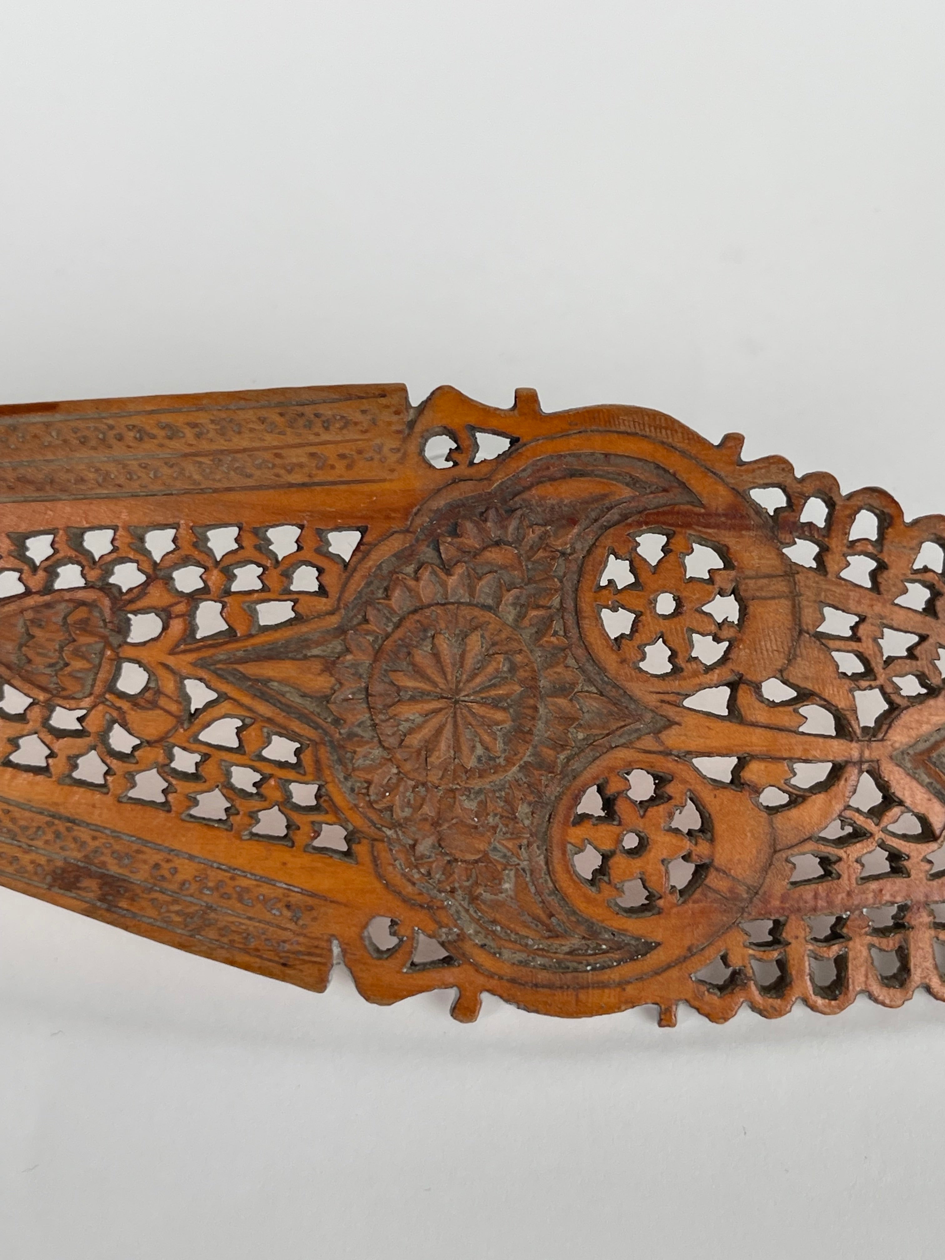 A Persian Qajar Hand Carved Wooden Sherbet Spoon. Circa 1880