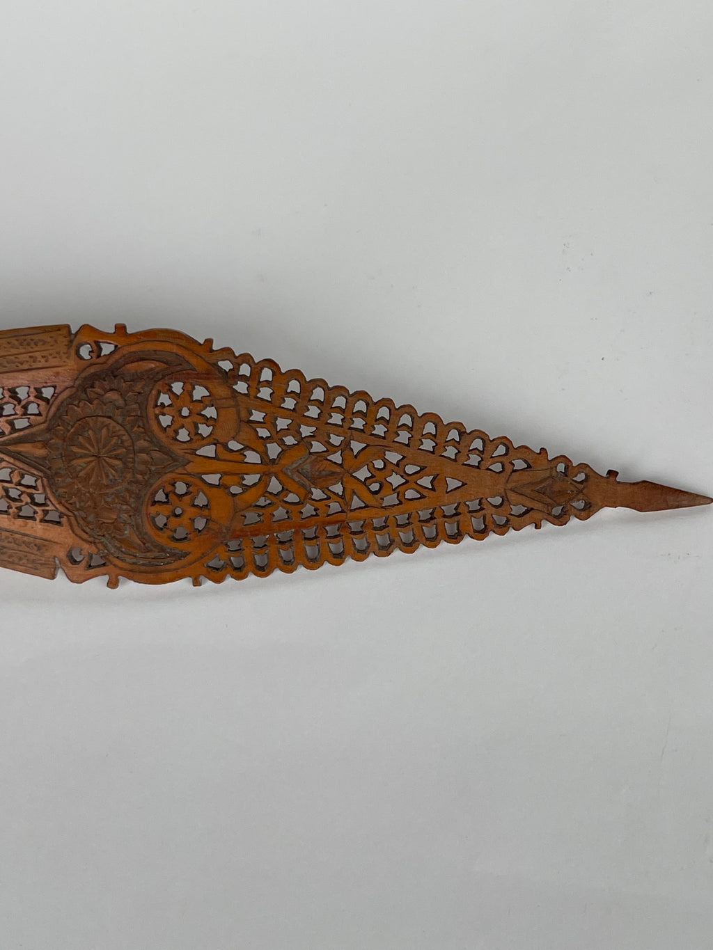 A Persian Qajar Hand Carved Wooden Sherbet Spoon. Circa 1880