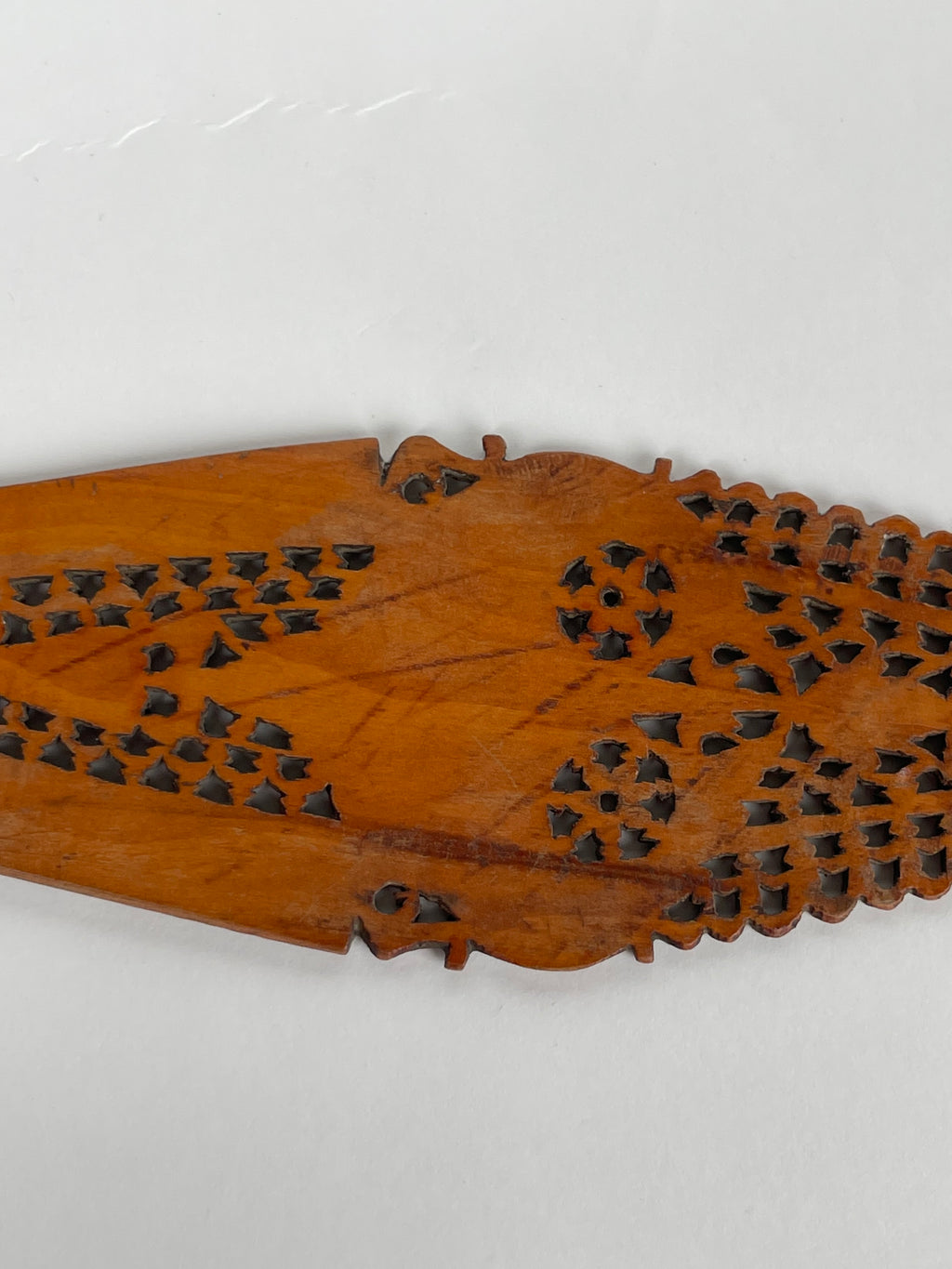 A Persian Qajar Hand Carved Wooden Sherbet Spoon. Circa 1880