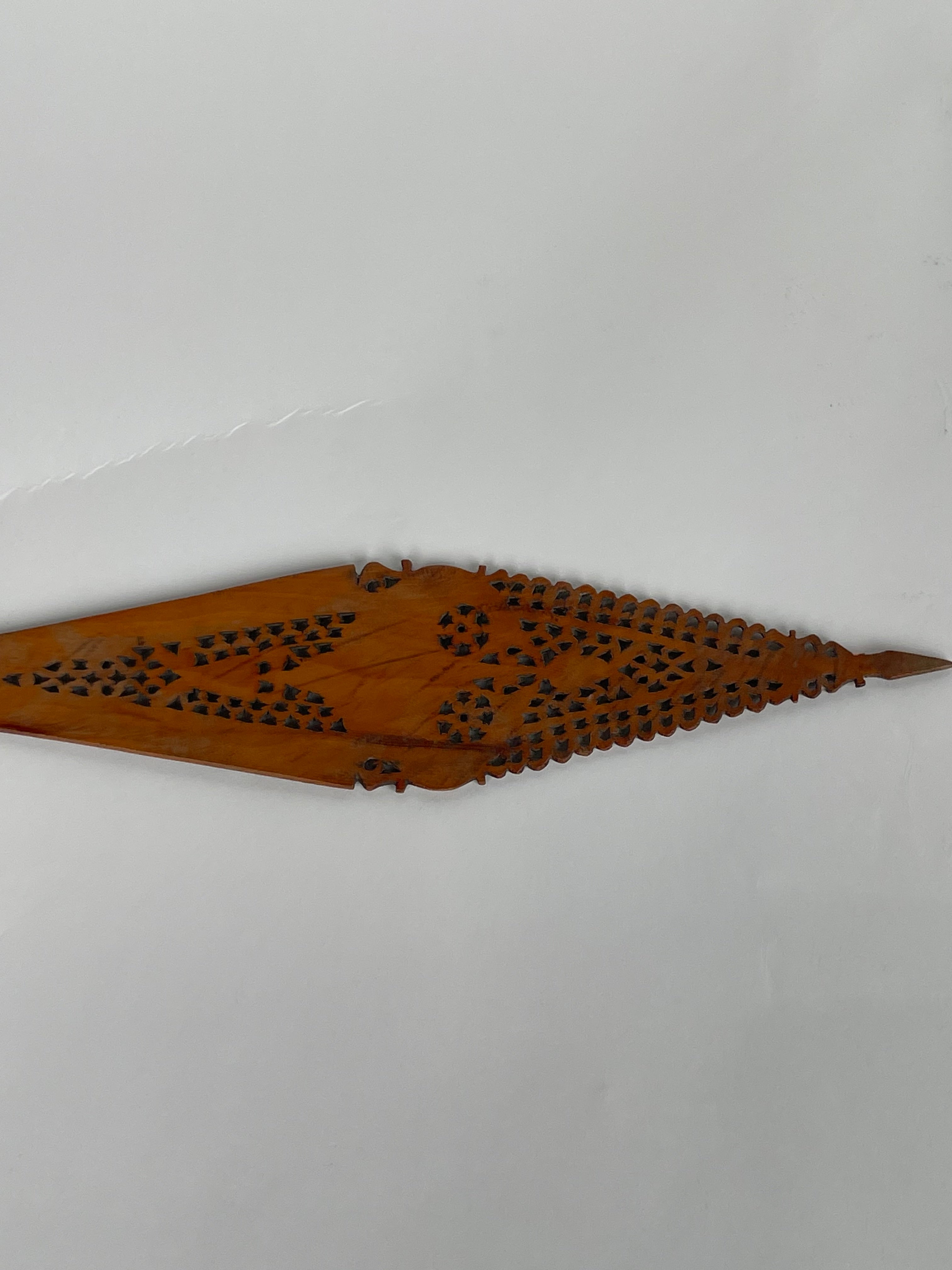 A Persian Qajar Hand Carved Wooden Sherbet Spoon. Circa 1880