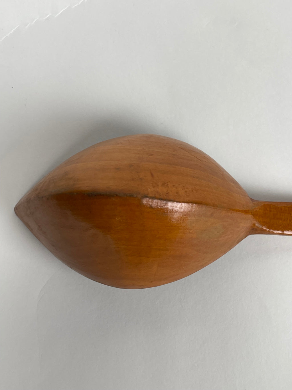 A Persian Qajar Hand Carved Wooden Sherbet Spoon. Circa 1880