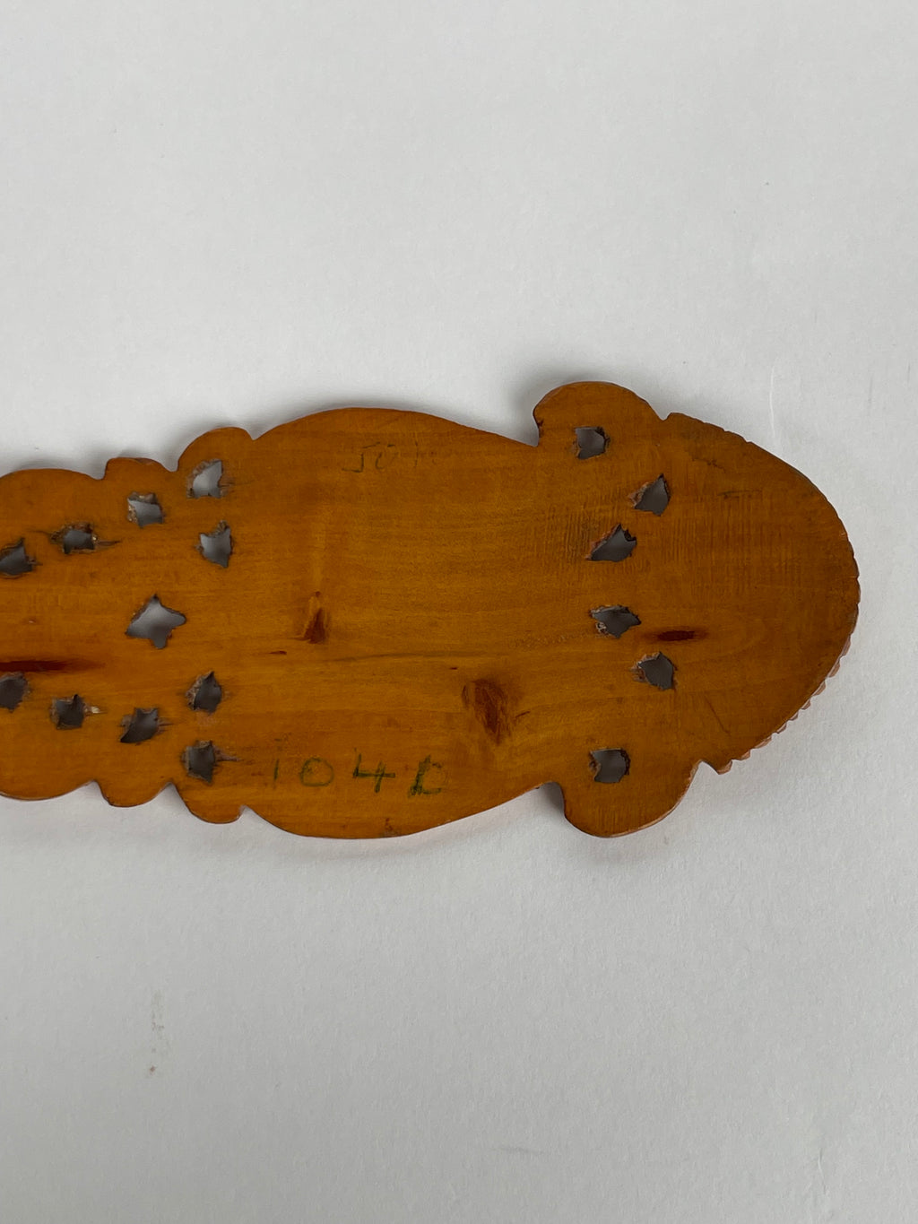 A Persian Qajar Hand Carved Wooden Sherbet Spoon. Circa 1880