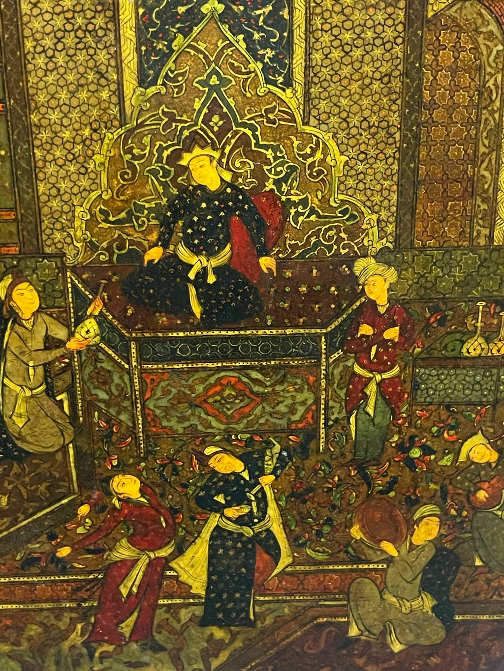 A Safavid Oil on Paper Mache Painting