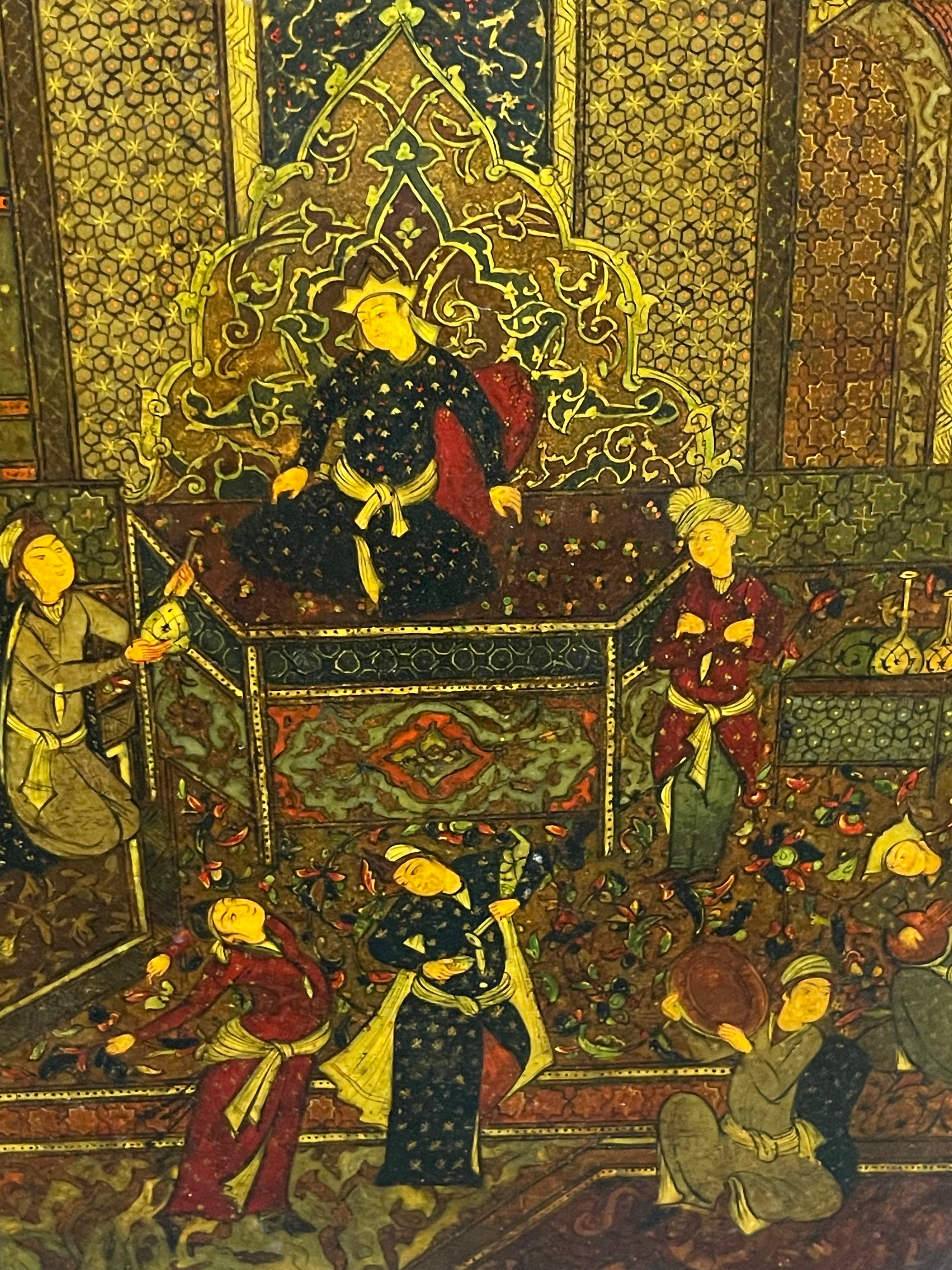 A Safavid Oil on Paper Mache Painting