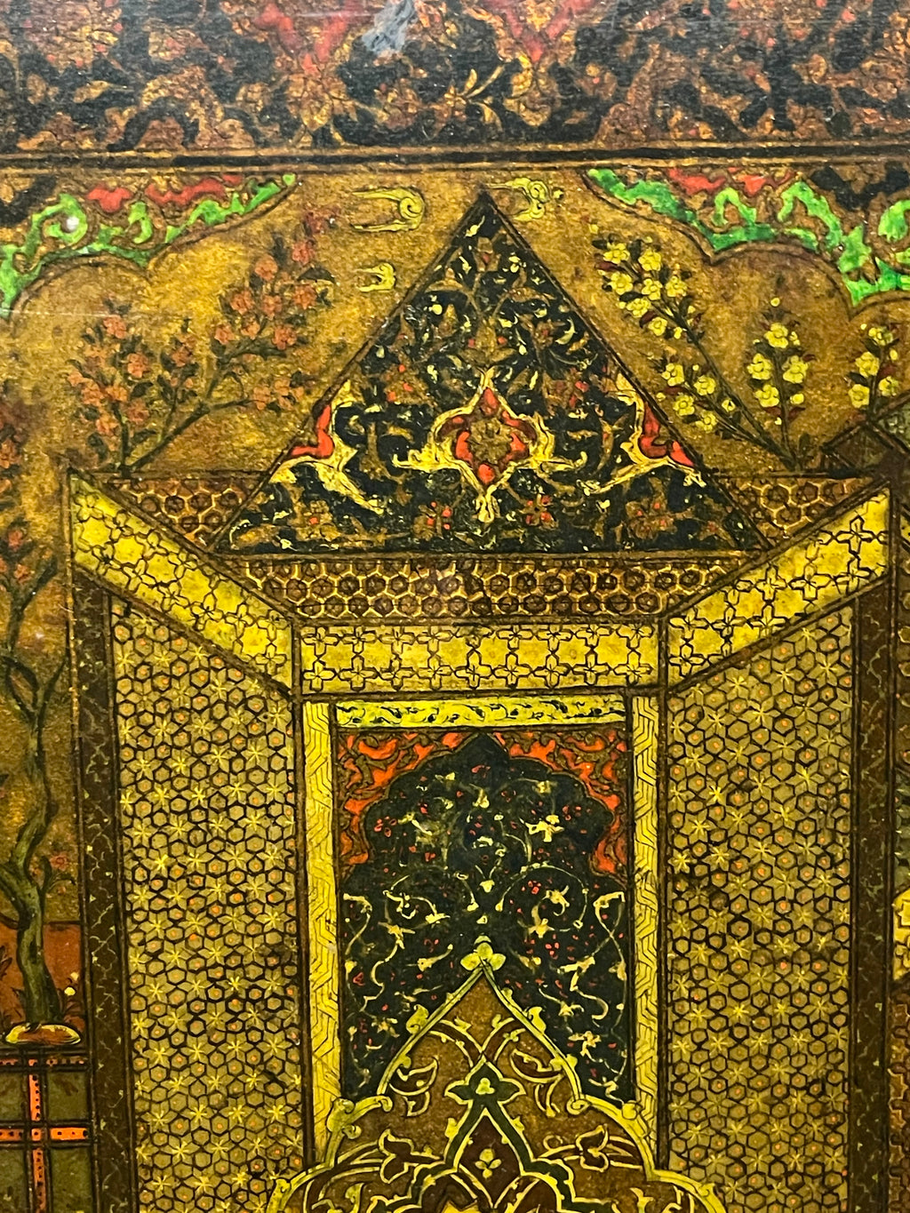 A Safavid Oil on Paper Mache Painting