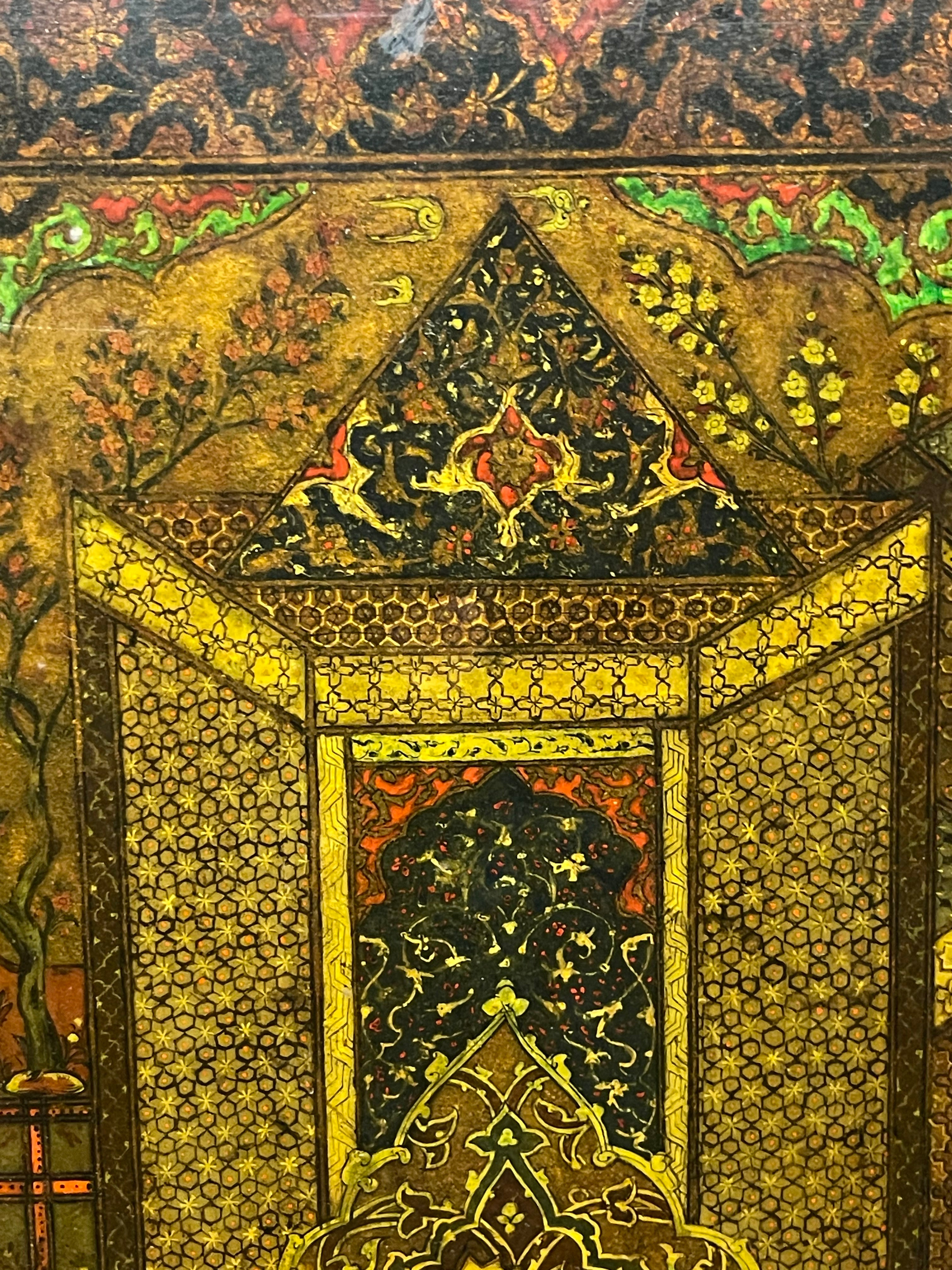 A Safavid Oil on Paper Mache Painting