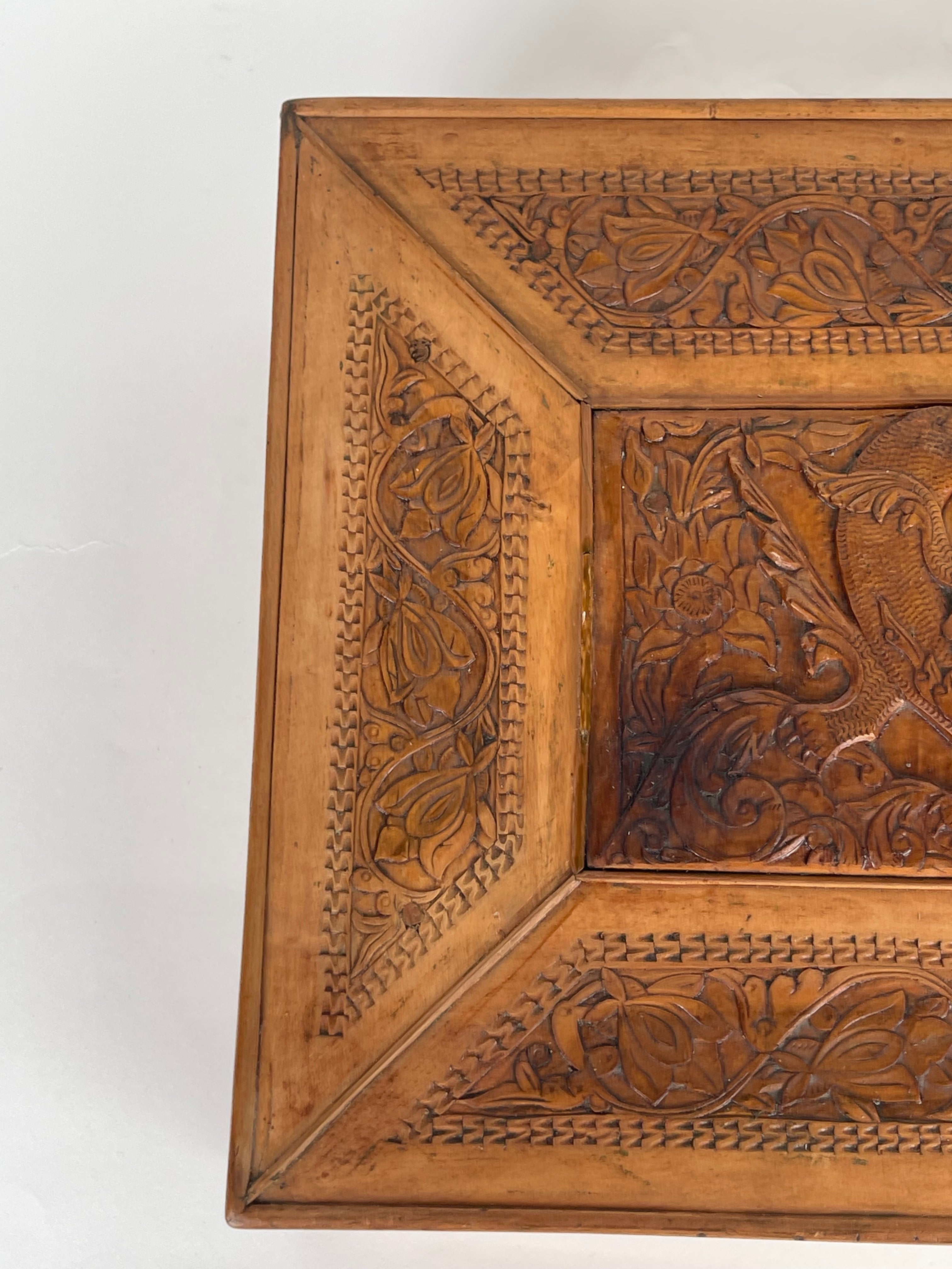 An Indian Hand Carved Jewelry Box