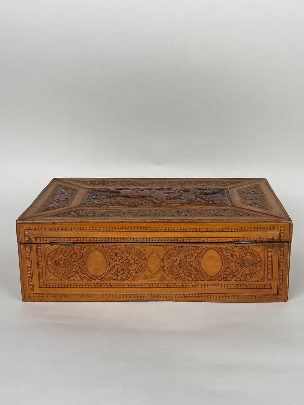 An Indian Hand Carved Jewelry Box
