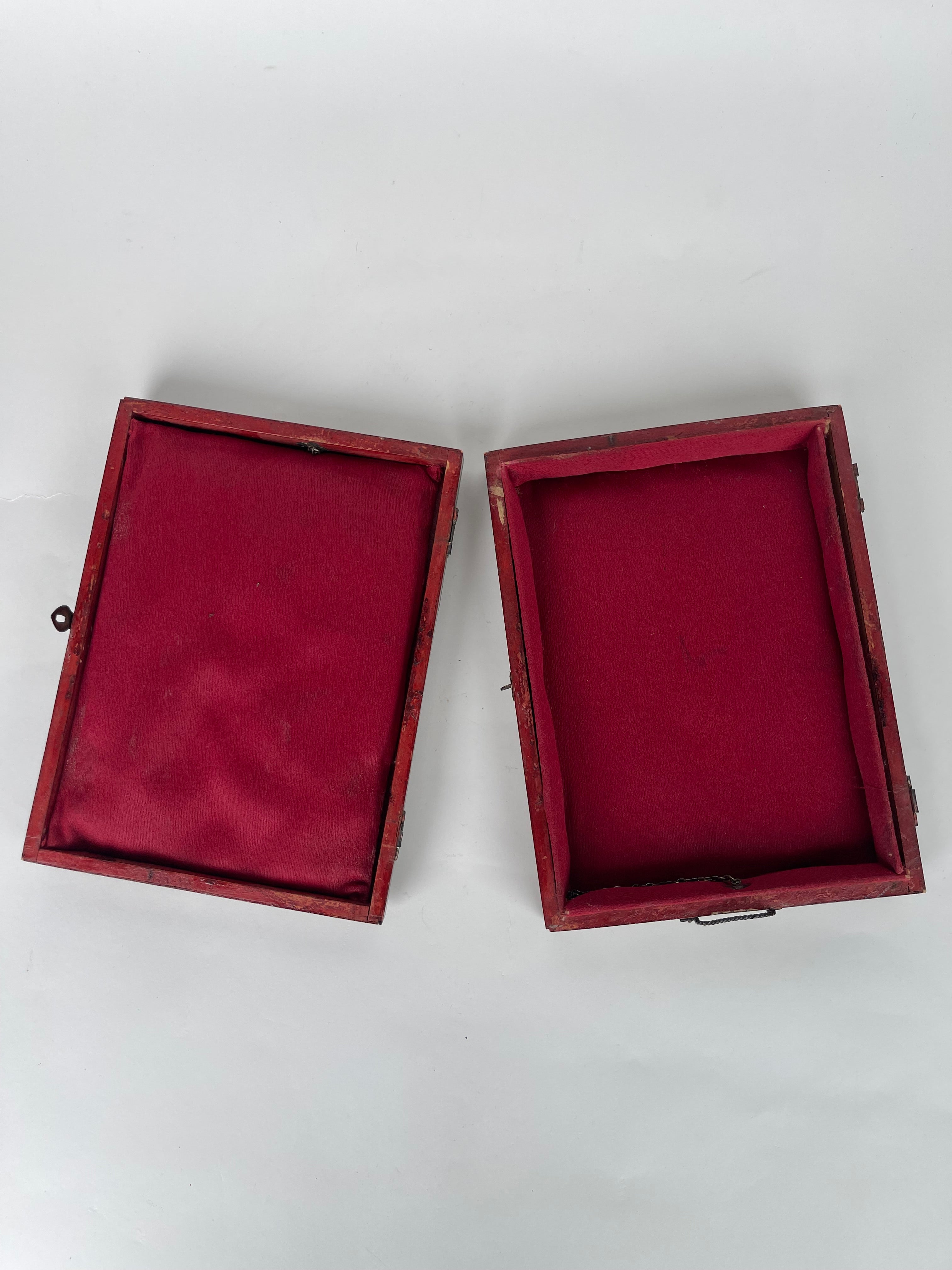 A Fine Persian Hand Painted, Khatam Kari Mounted Silver Jewelry Box