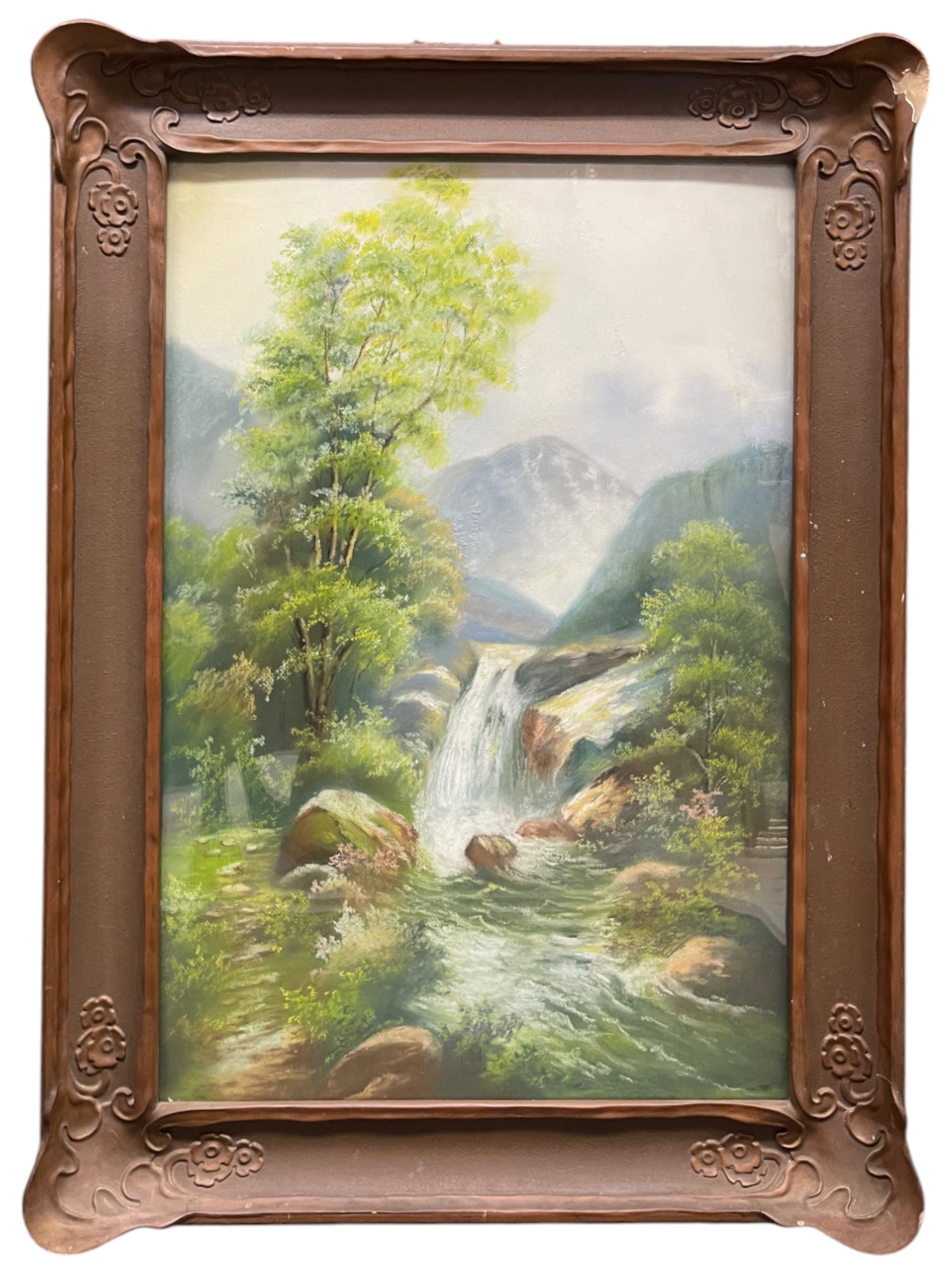 Pastel on Paper Landscape Painting, American, 20th Century