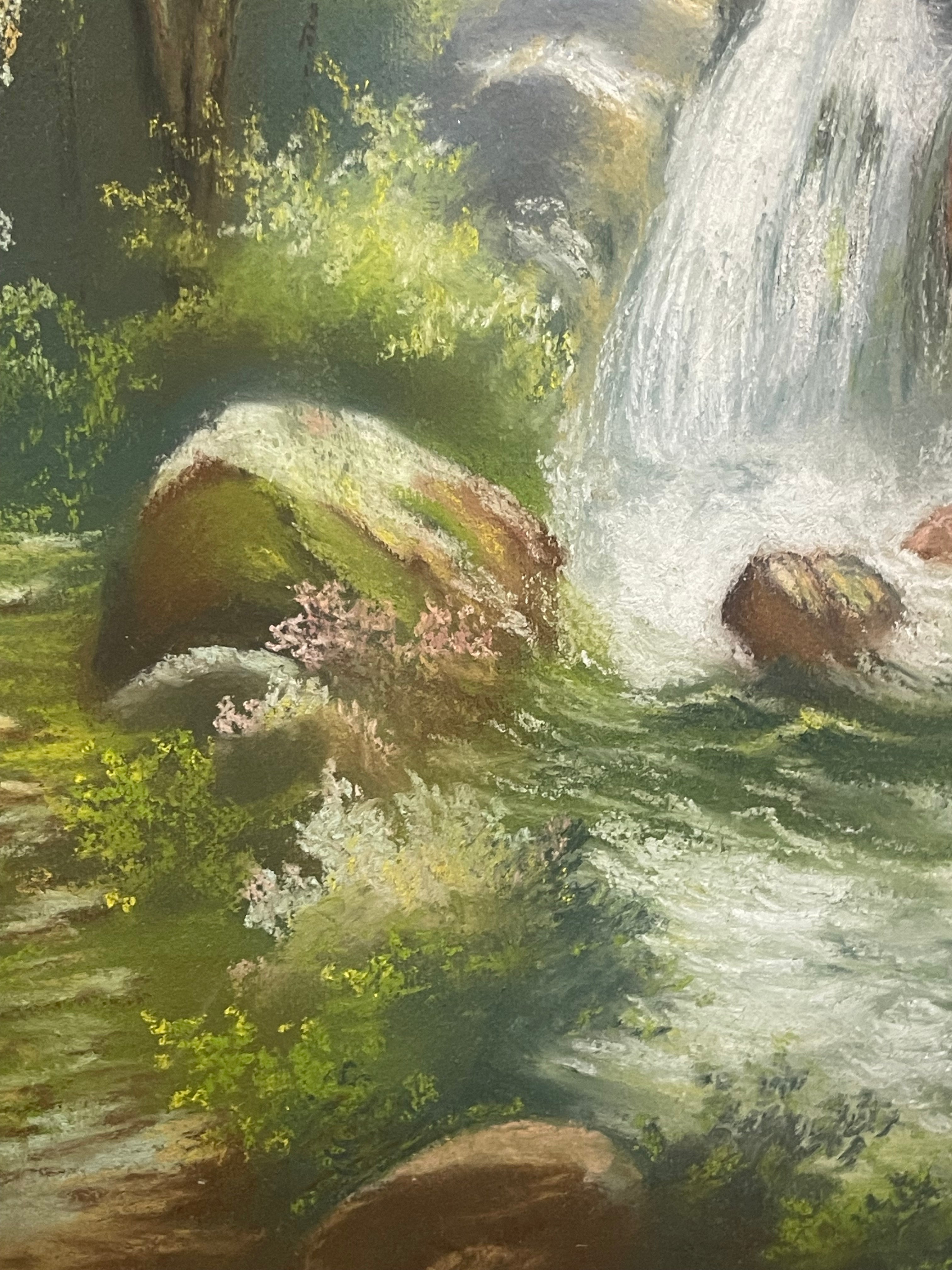 Pastel on Paper Landscape Painting, American, 20th Century